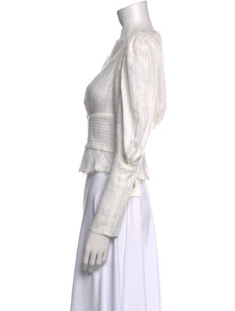 Iro Bateau Neckline Three-Quarter Sleeve Crop Top