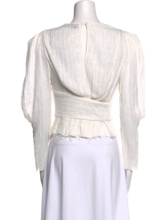 Iro Bateau Neckline Three-Quarter Sleeve Crop Top