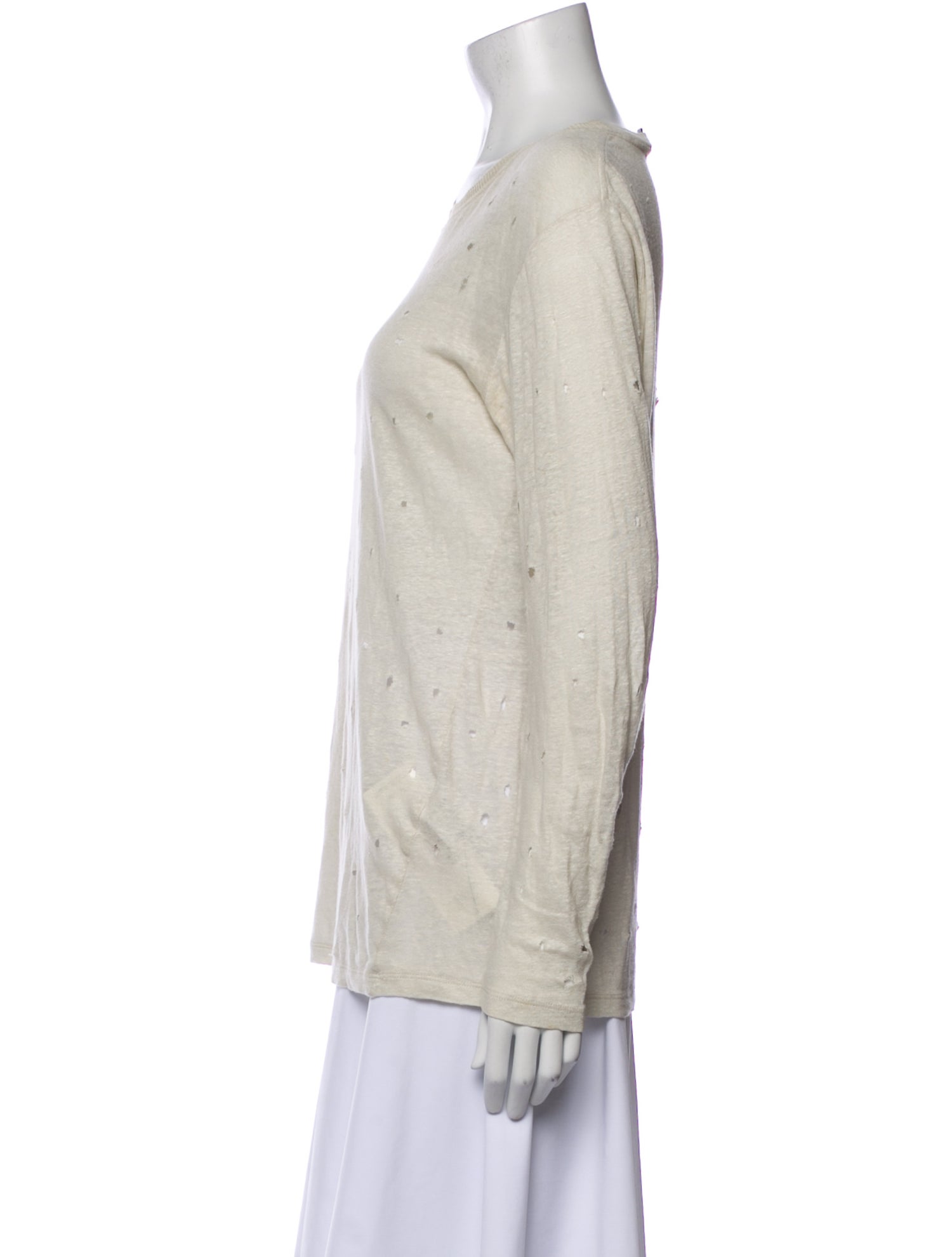 Iro Linen Scoop Neck Top