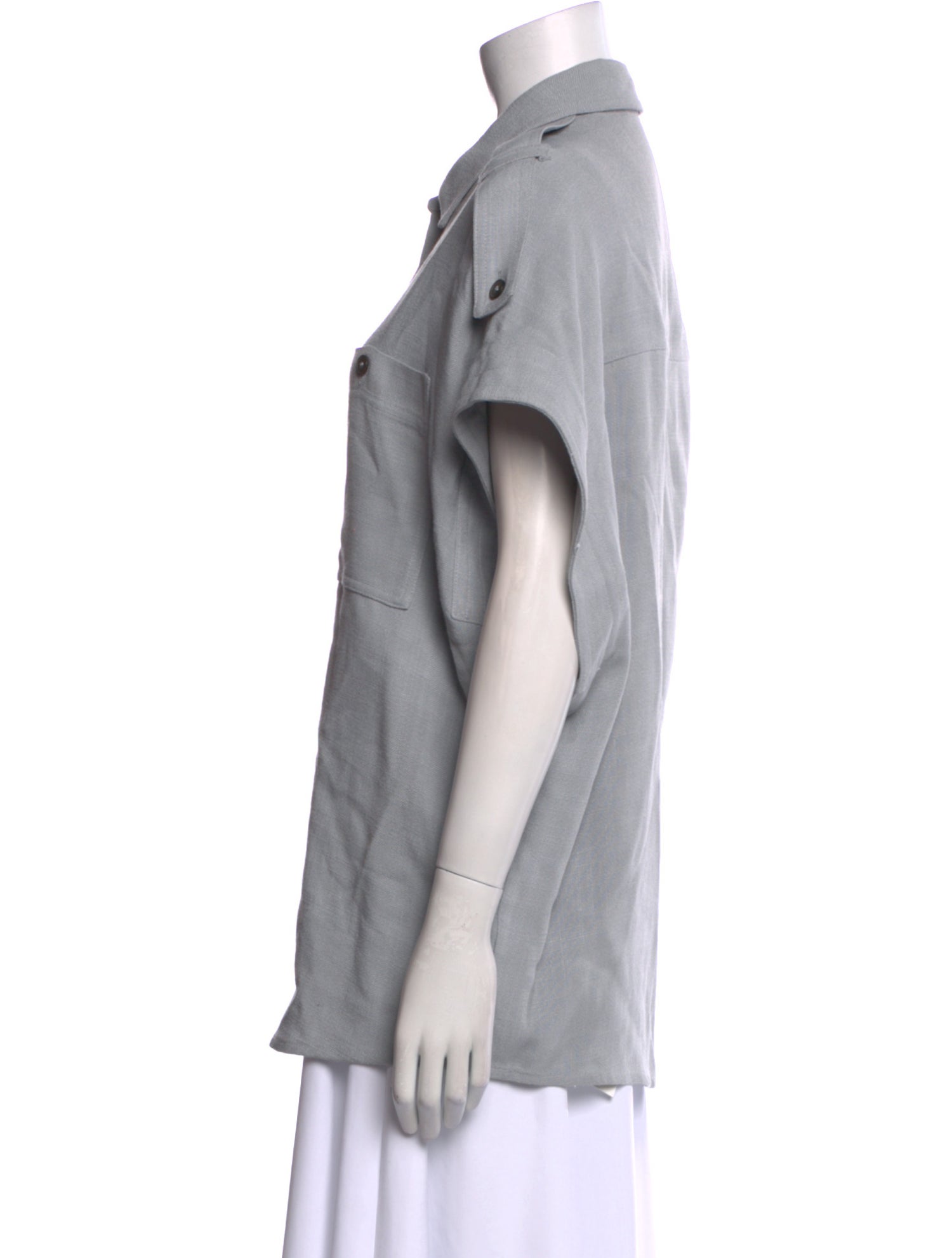 Iro Short Sleeve Button-Up Top