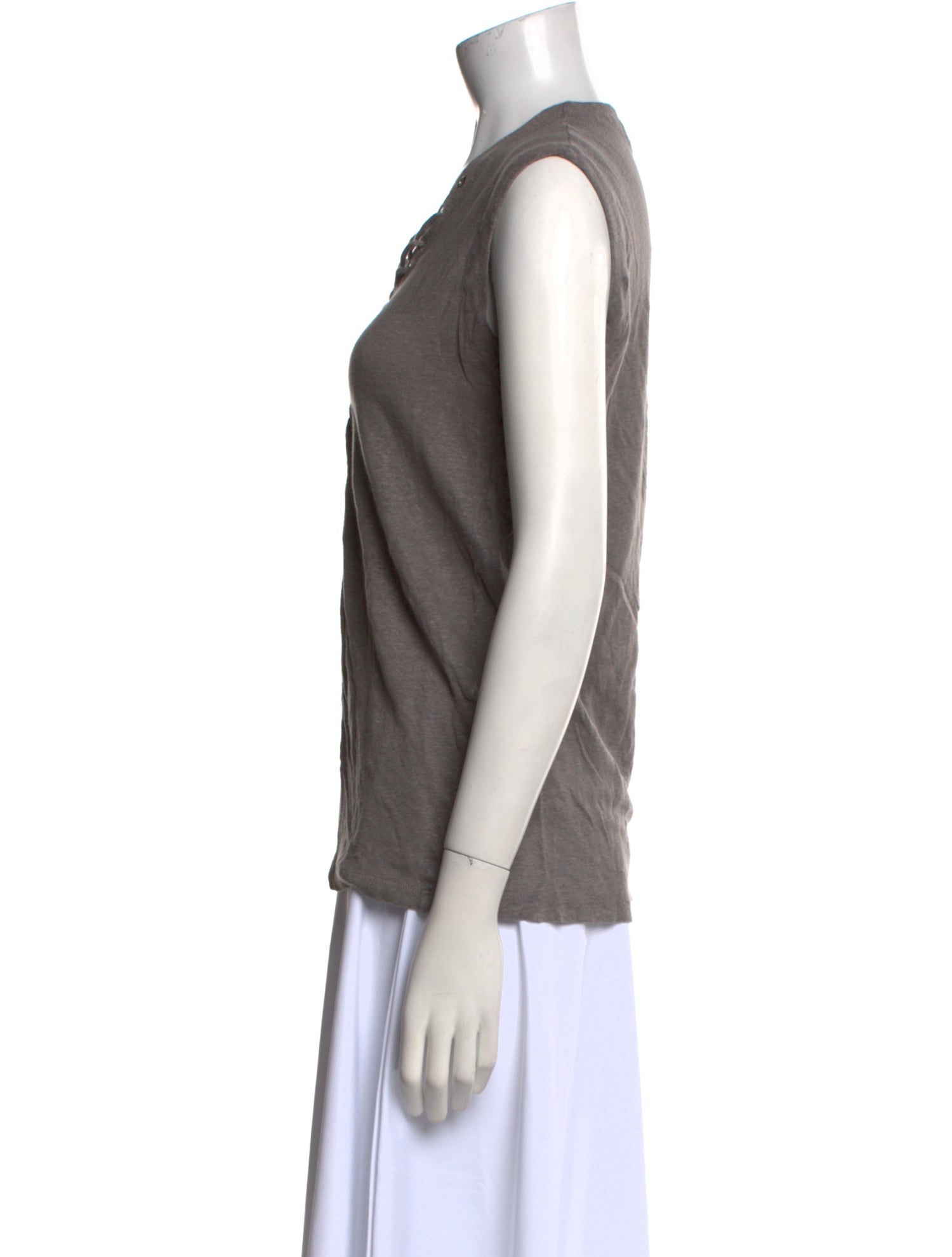 Iro Linen Scoop Neck Top