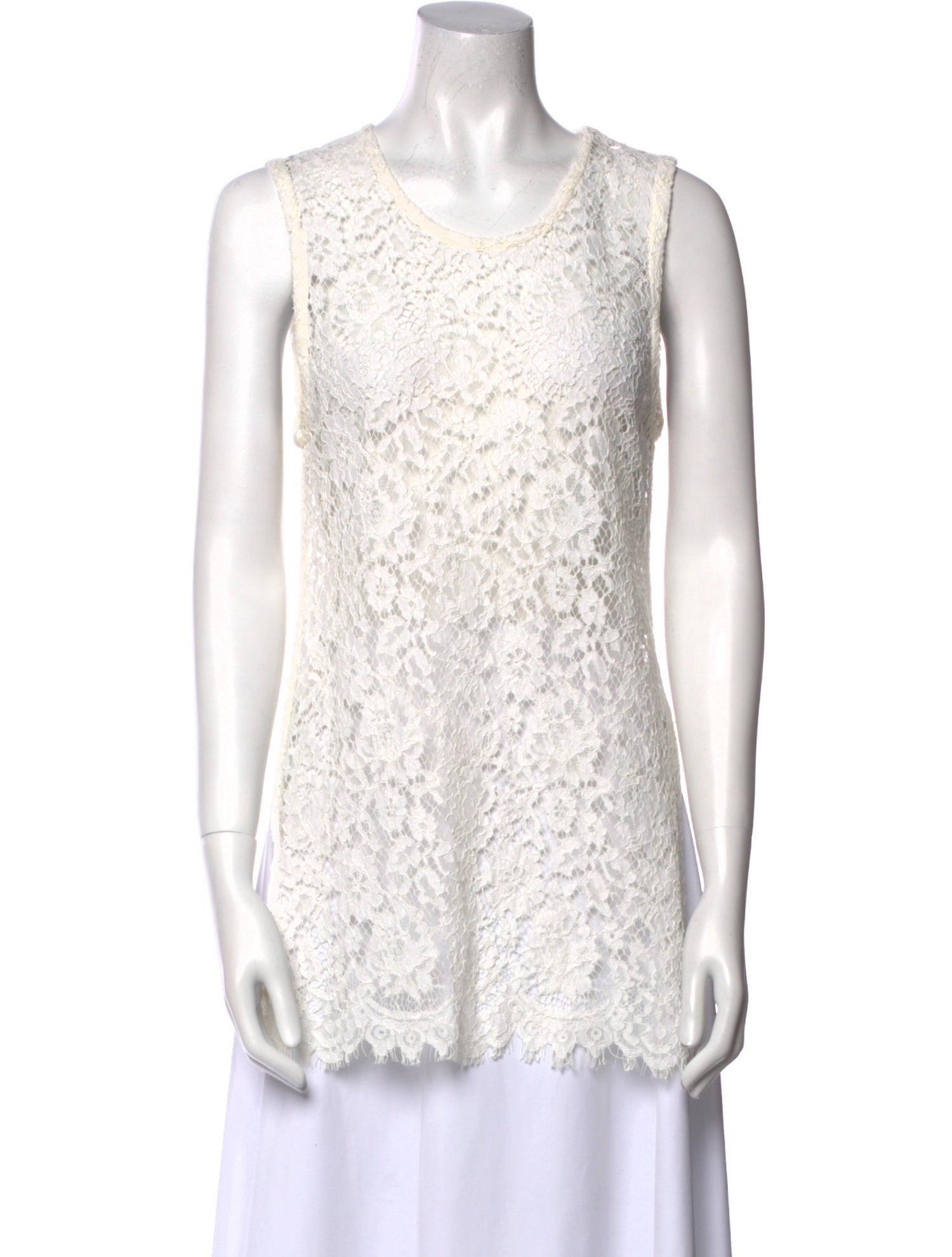 Iro Lace Pattern Scoop Neck Polo