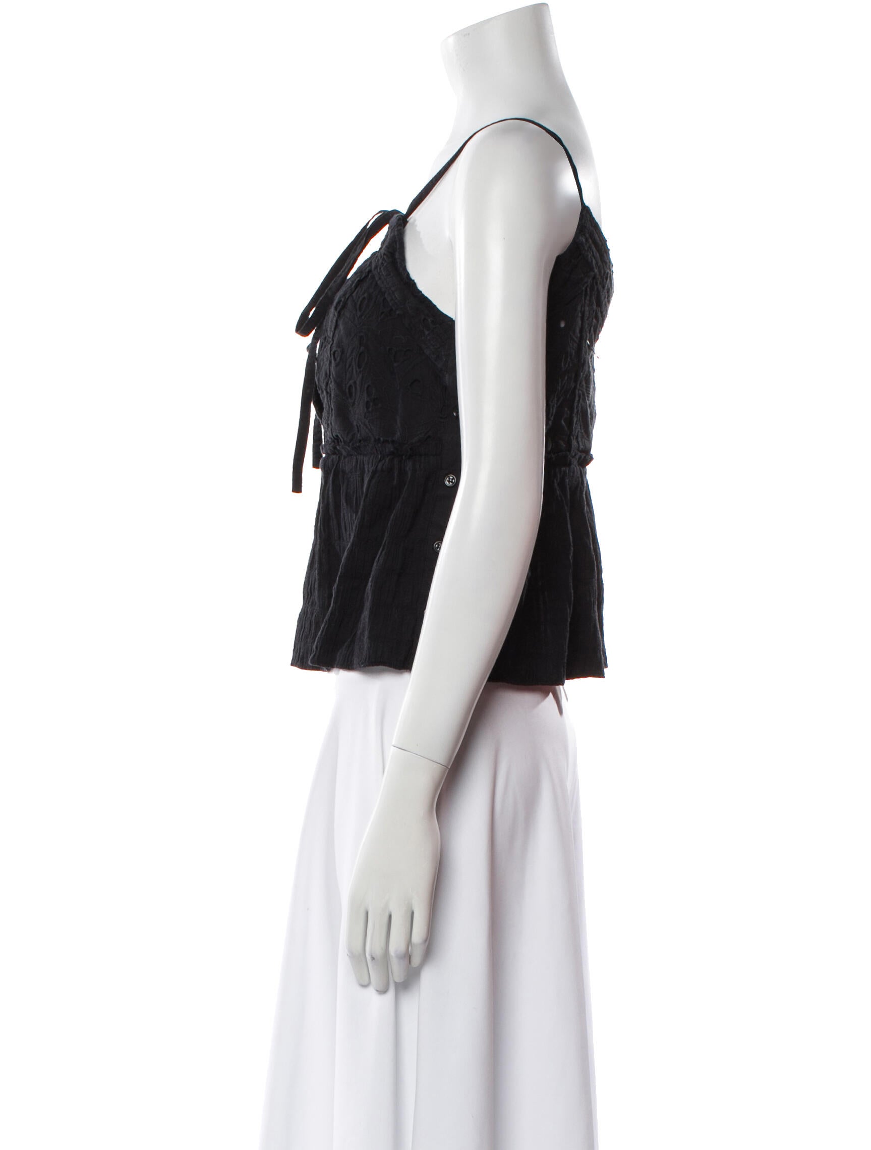 Iro Square Neckline Sleeveless Crop Top