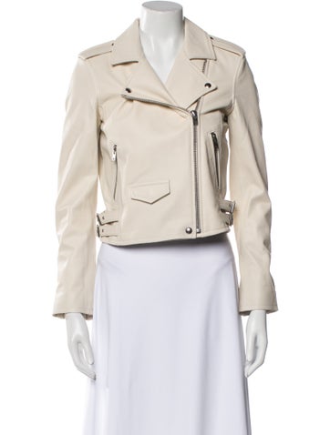 Pre-owned Iro Lamb Leather Biker Jacket In Neutral