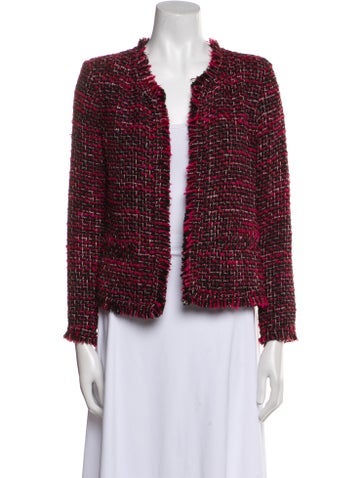 Pre-owned Iro Tweed Pattern Evening Jacket In Red