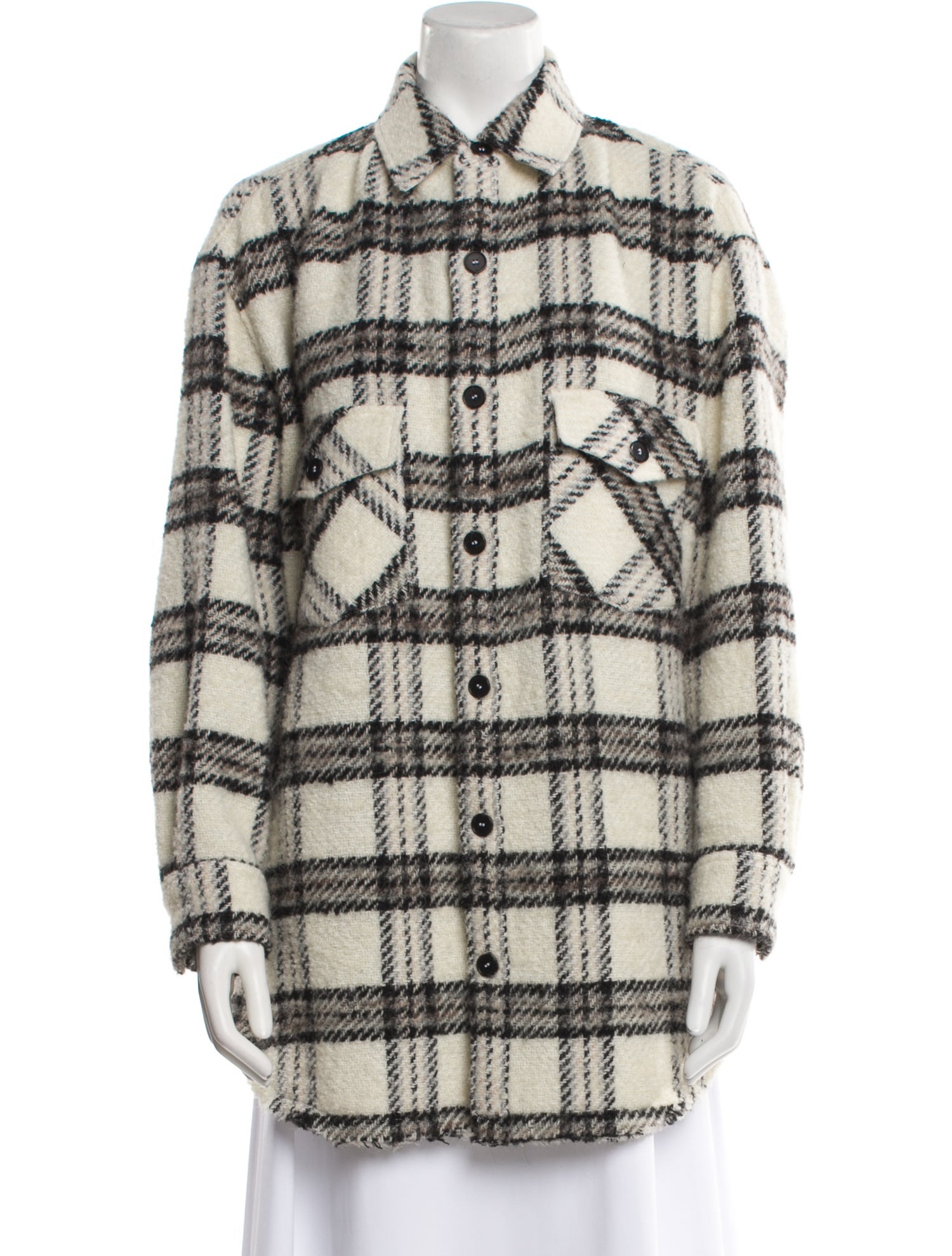 Iro Plaid Print Peacoat