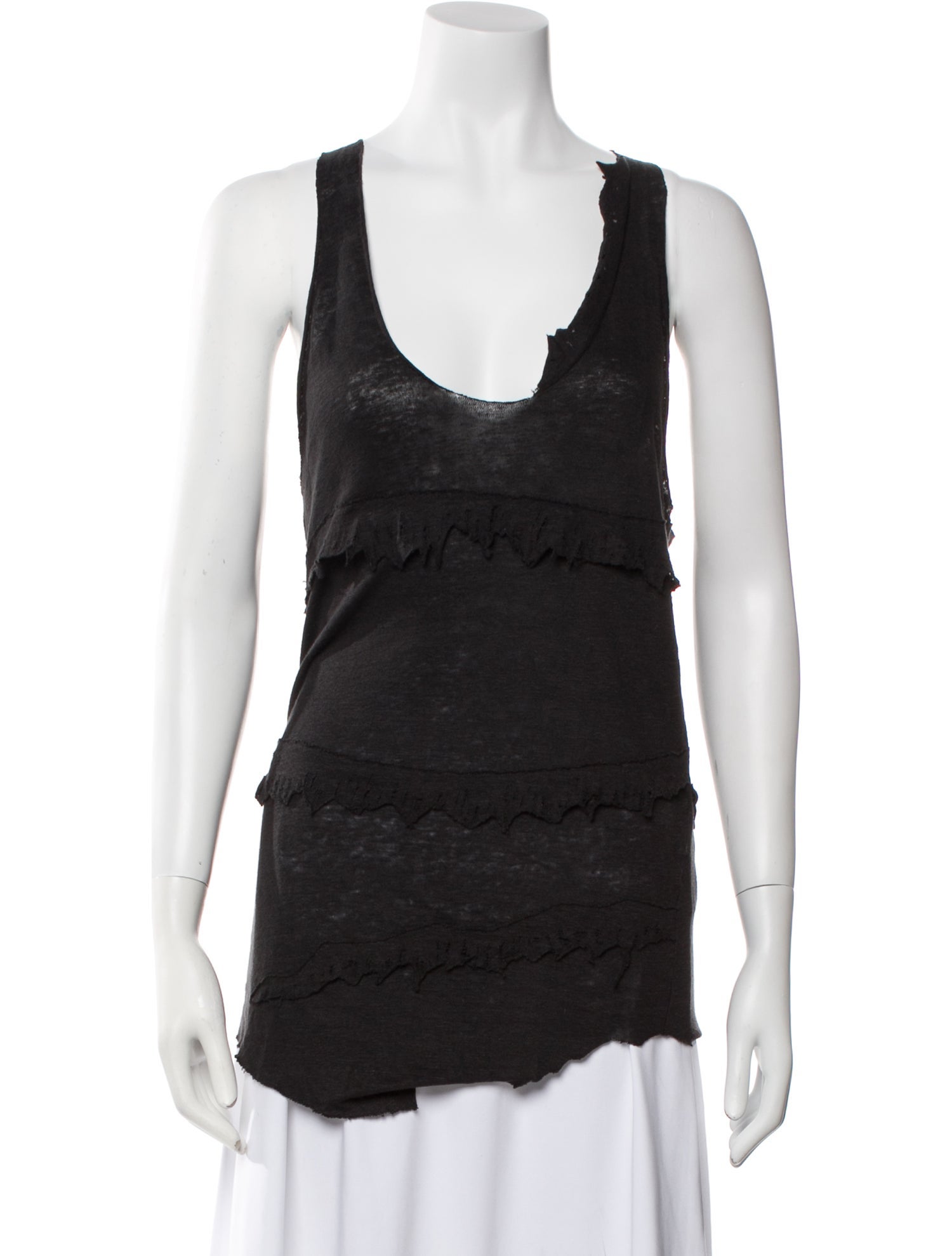 Iro Linen Scoop Neck Top