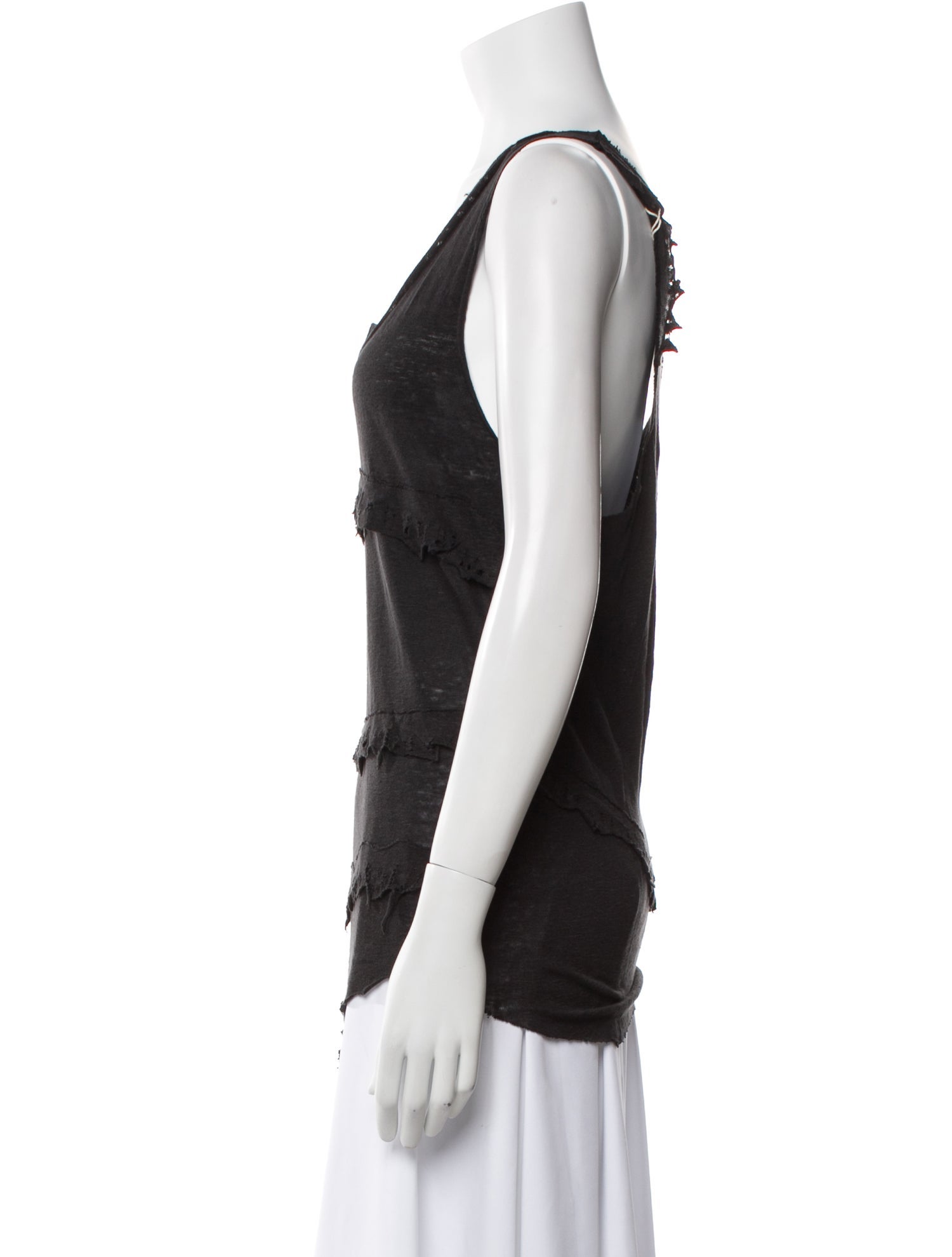 Iro Linen Scoop Neck Top