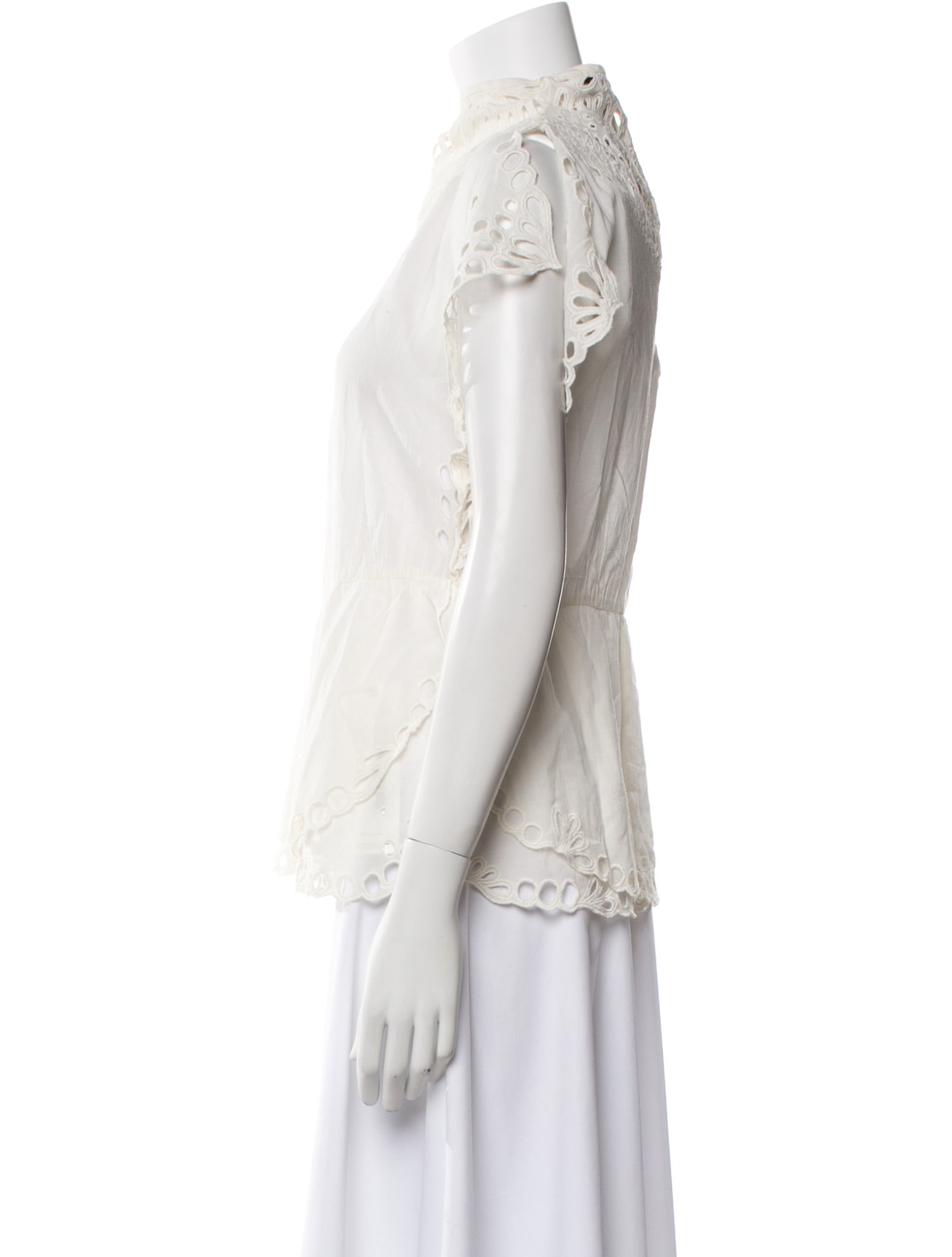 Iro Mock Neck Short Sleeve Blouse