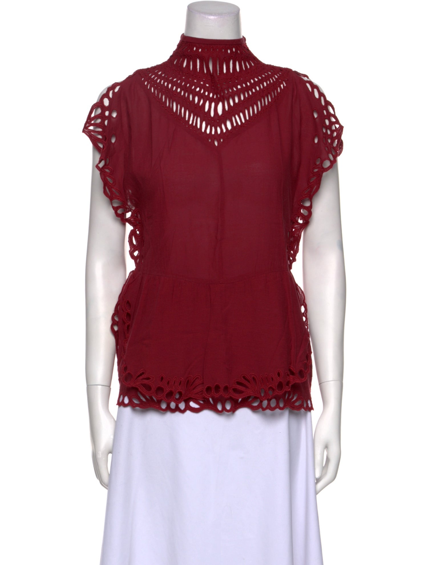 Iro Mock Neck Short Sleeve Blouse