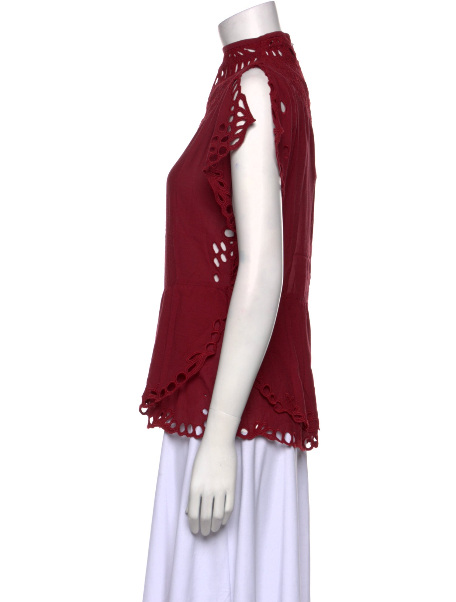 Iro Mock Neck Short Sleeve Blouse