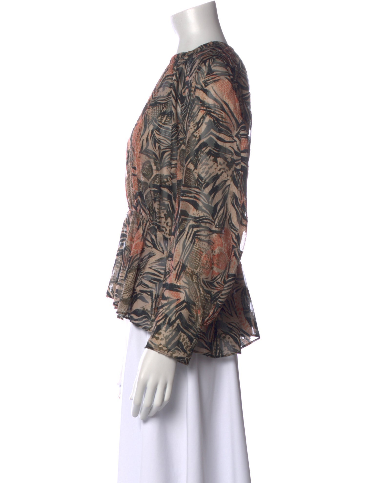 Iro Printed Mock Neck Blouse