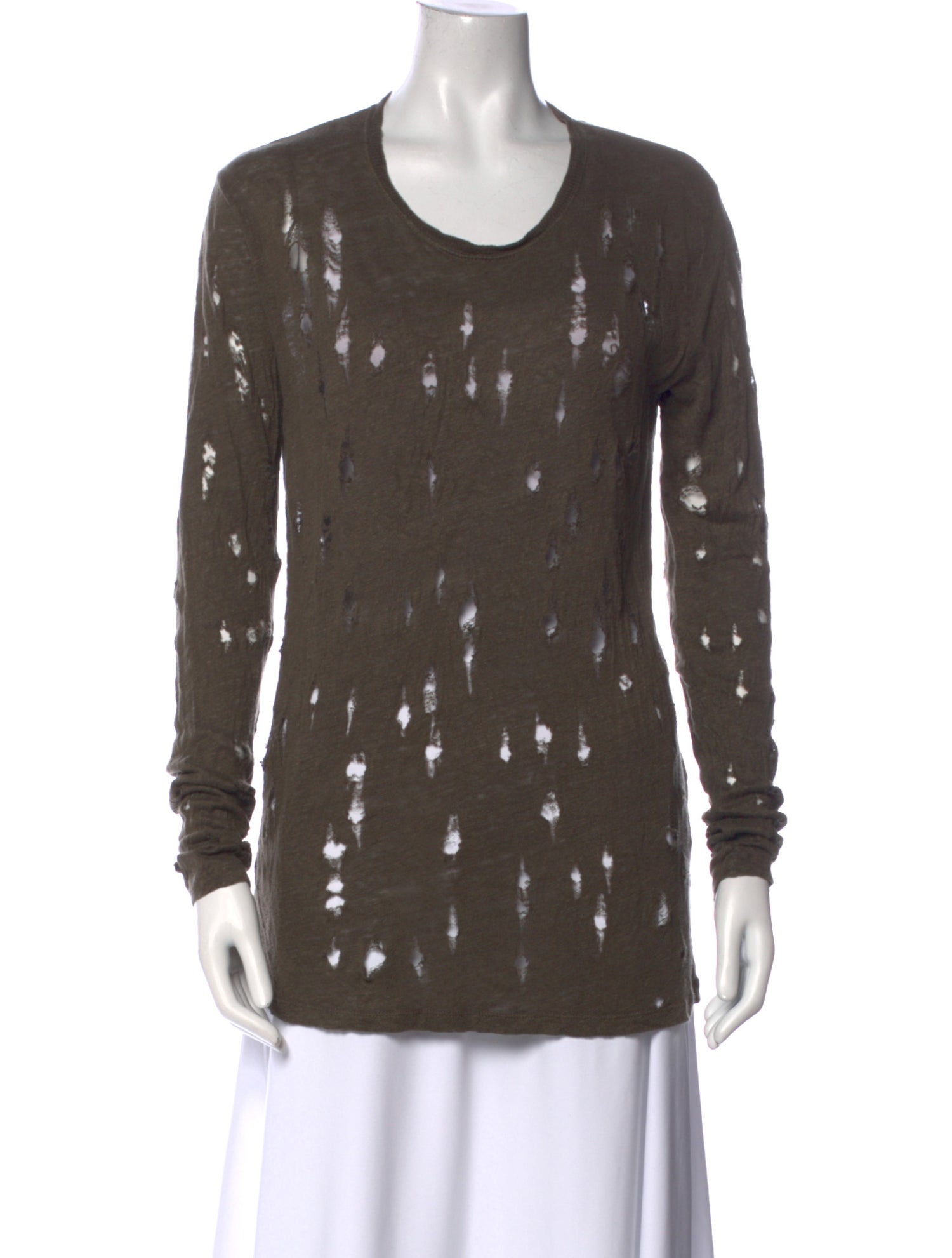 Iro Linen Scoop Neck Top