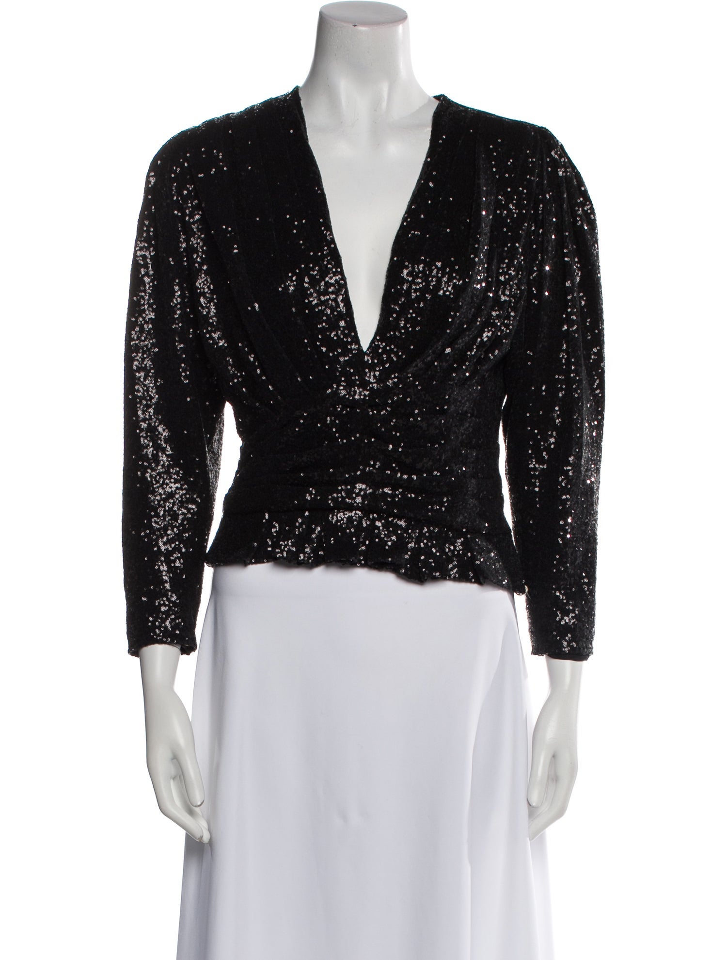 Iro V-Neck Three-Quarter Sleeve Crop Top w/ Tags