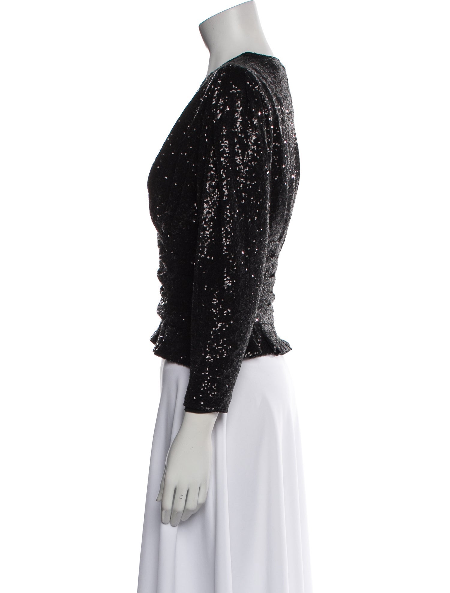 Iro V-Neck Three-Quarter Sleeve Crop Top w/ Tags