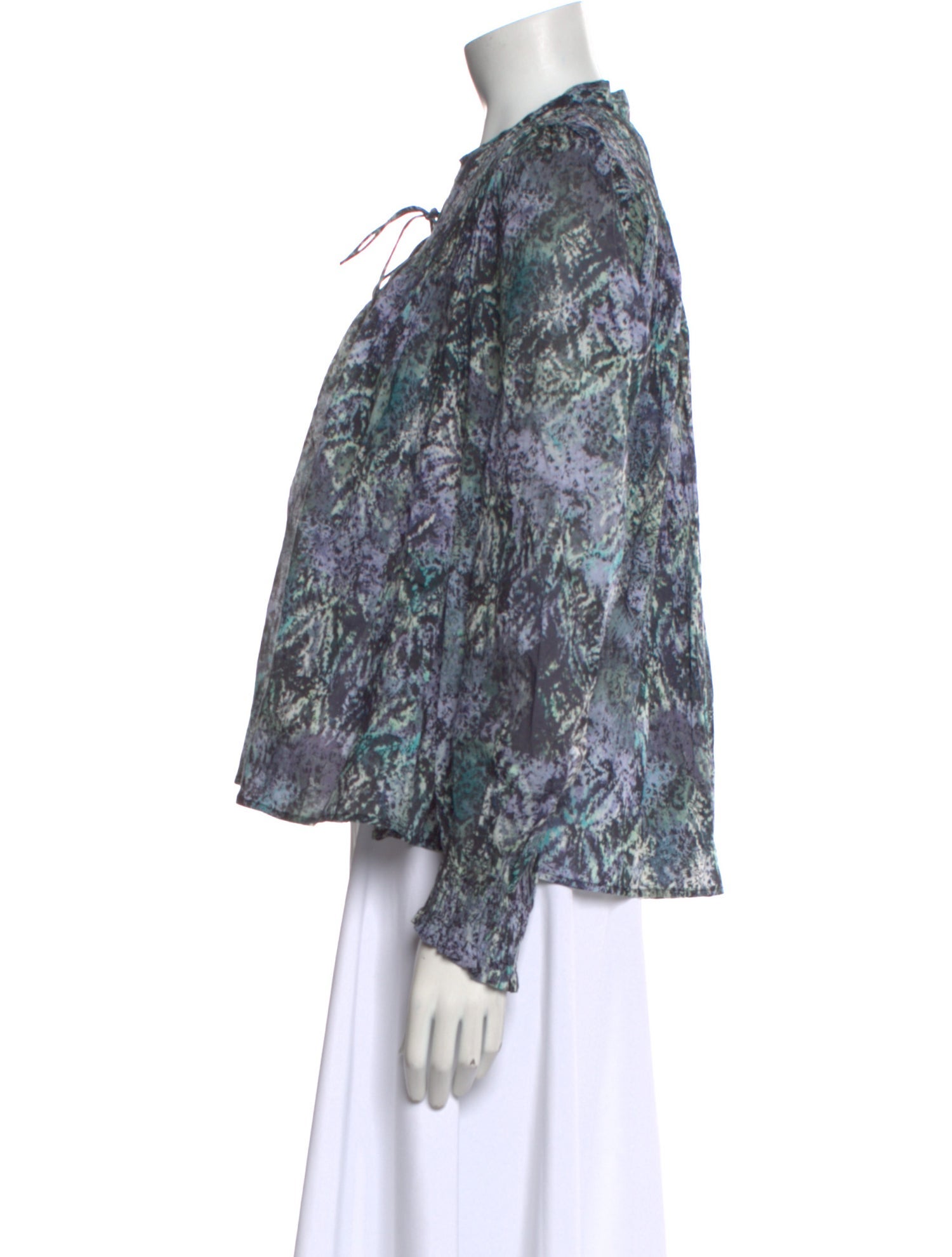 Iro Printed Tie Neck Blouse