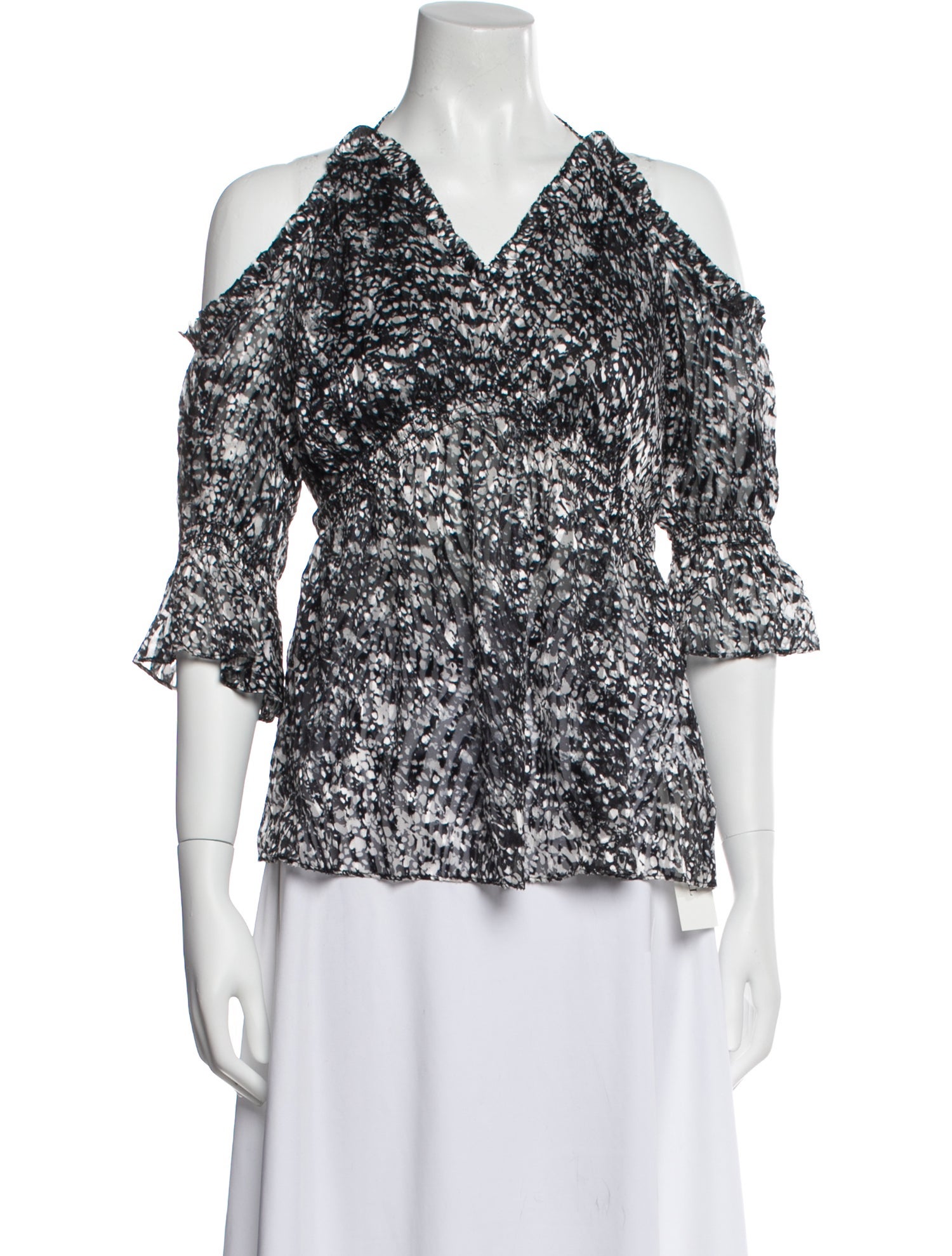 Iro Floral Print V-Neck Blouse w/ Tags