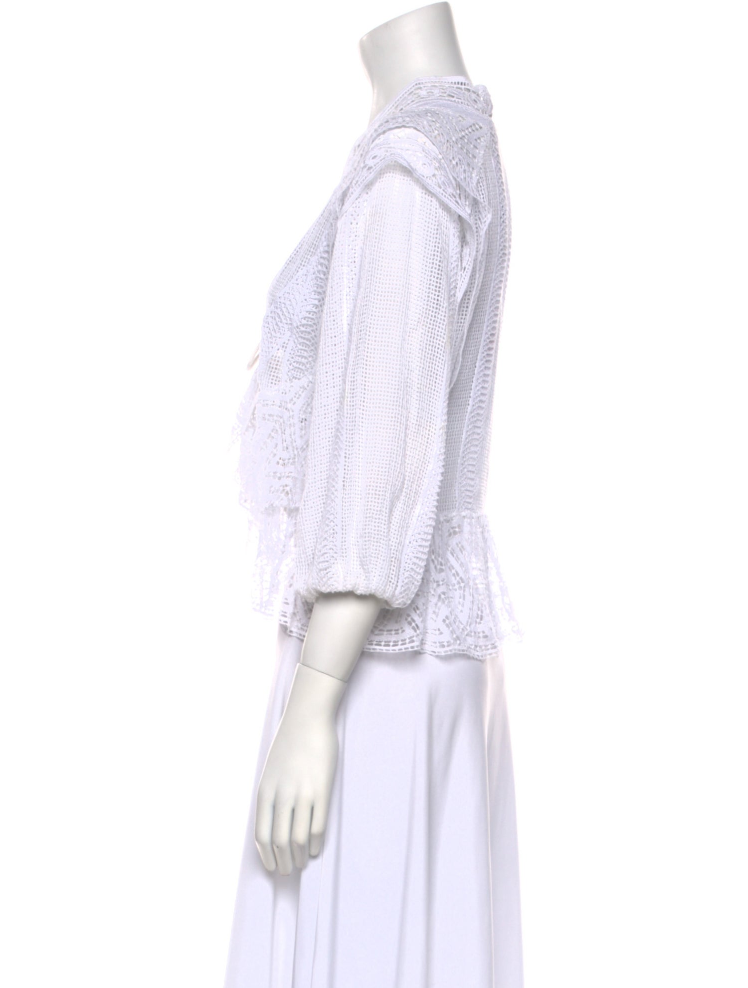 Iro Lace Pattern V-Neck Crop Top