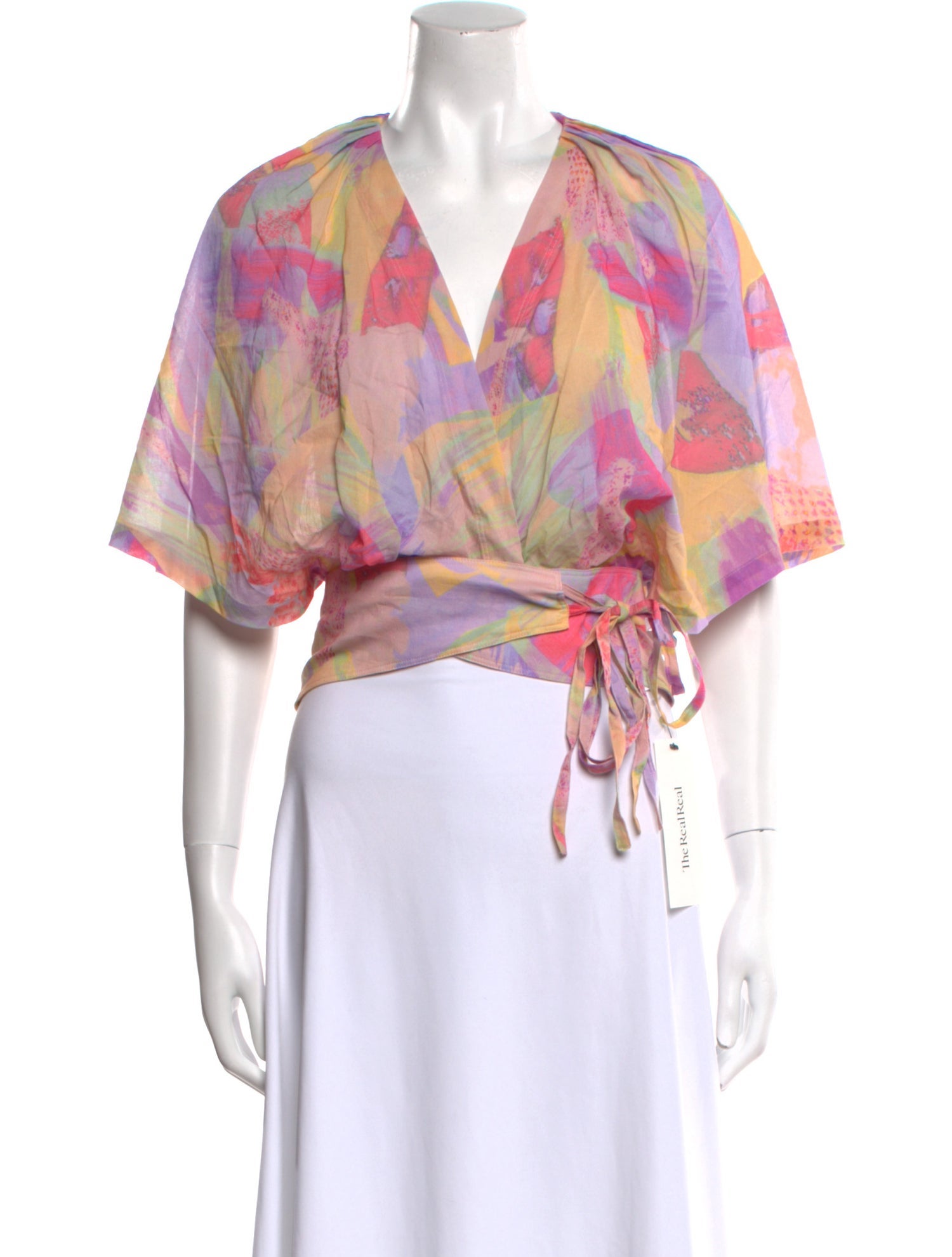 Iro Printed V-Neck Crop Top