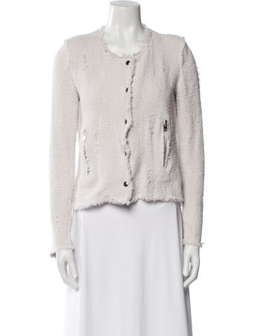 Pre-owned Iro Tweed Pattern Evening Jacket In Purple