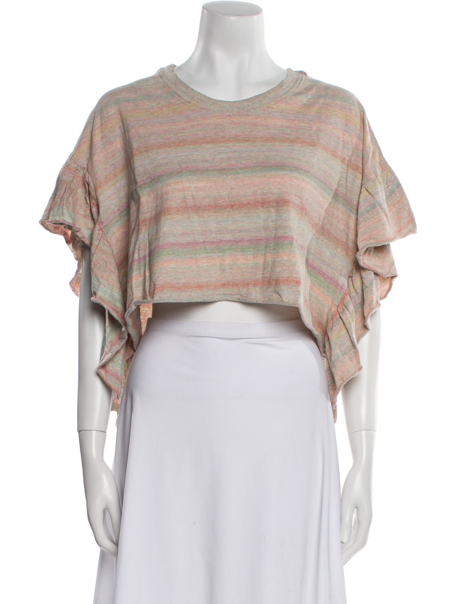 Iro Striped Crew Neck Crop Top w/ Tags