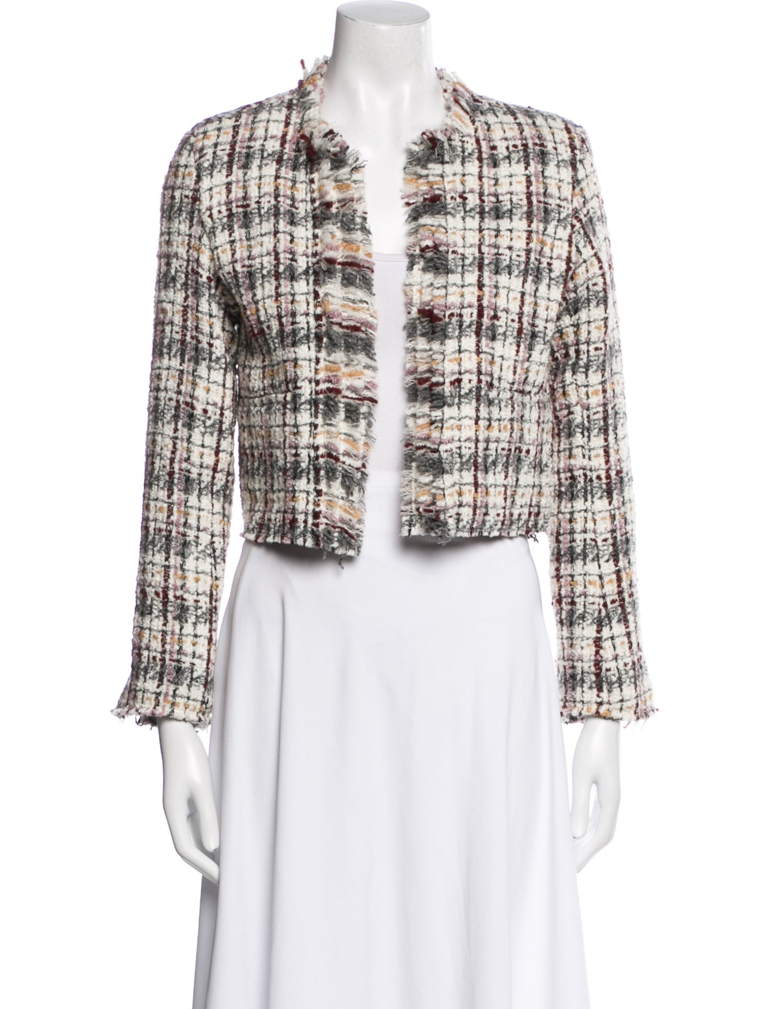Iro Virgin Wool Plaid Print Evening Jacket