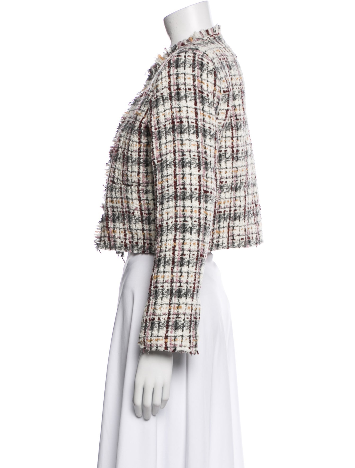 Iro Virgin Wool Plaid Print Evening Jacket