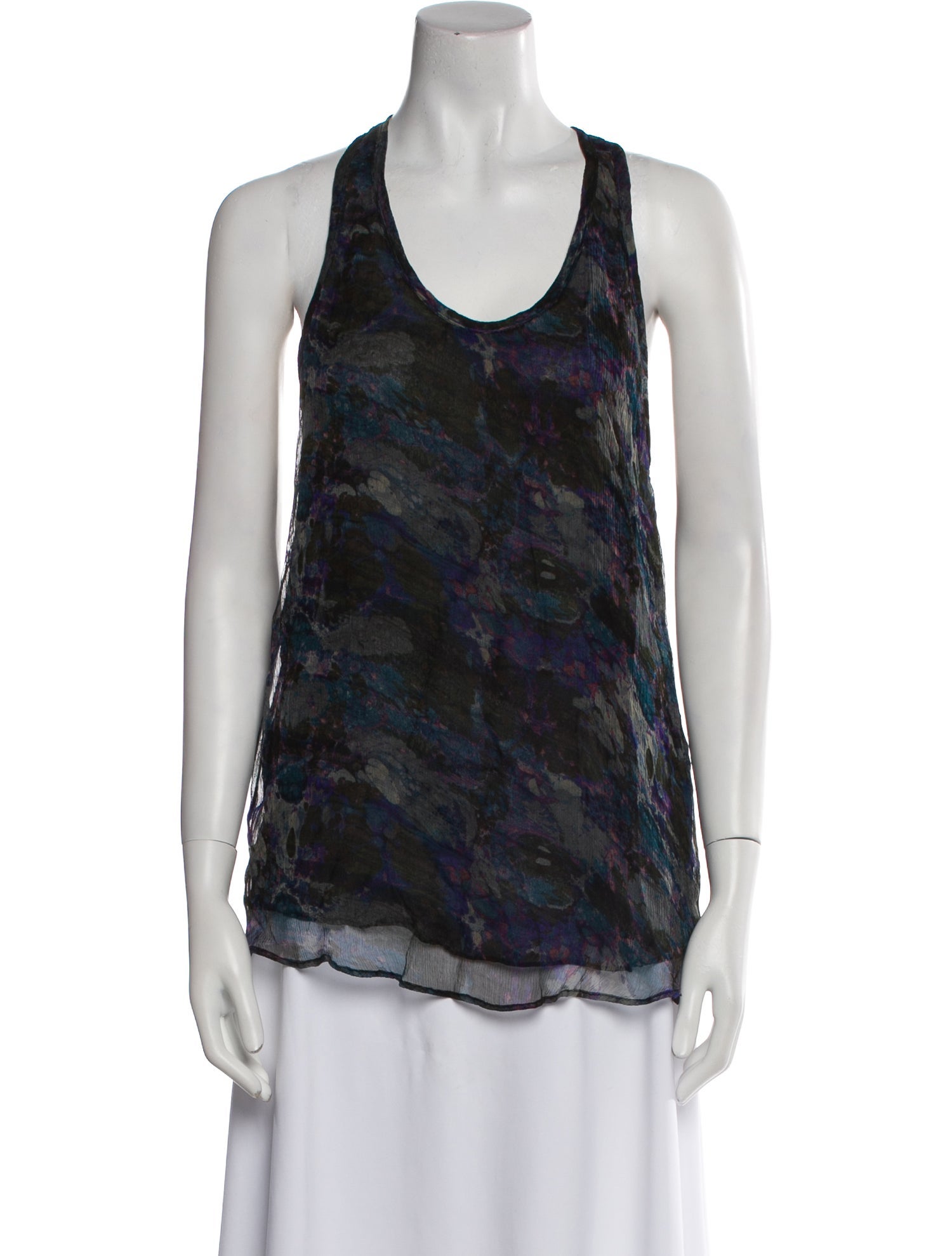 Iro Printed Scoop Neck Top w/ Tags