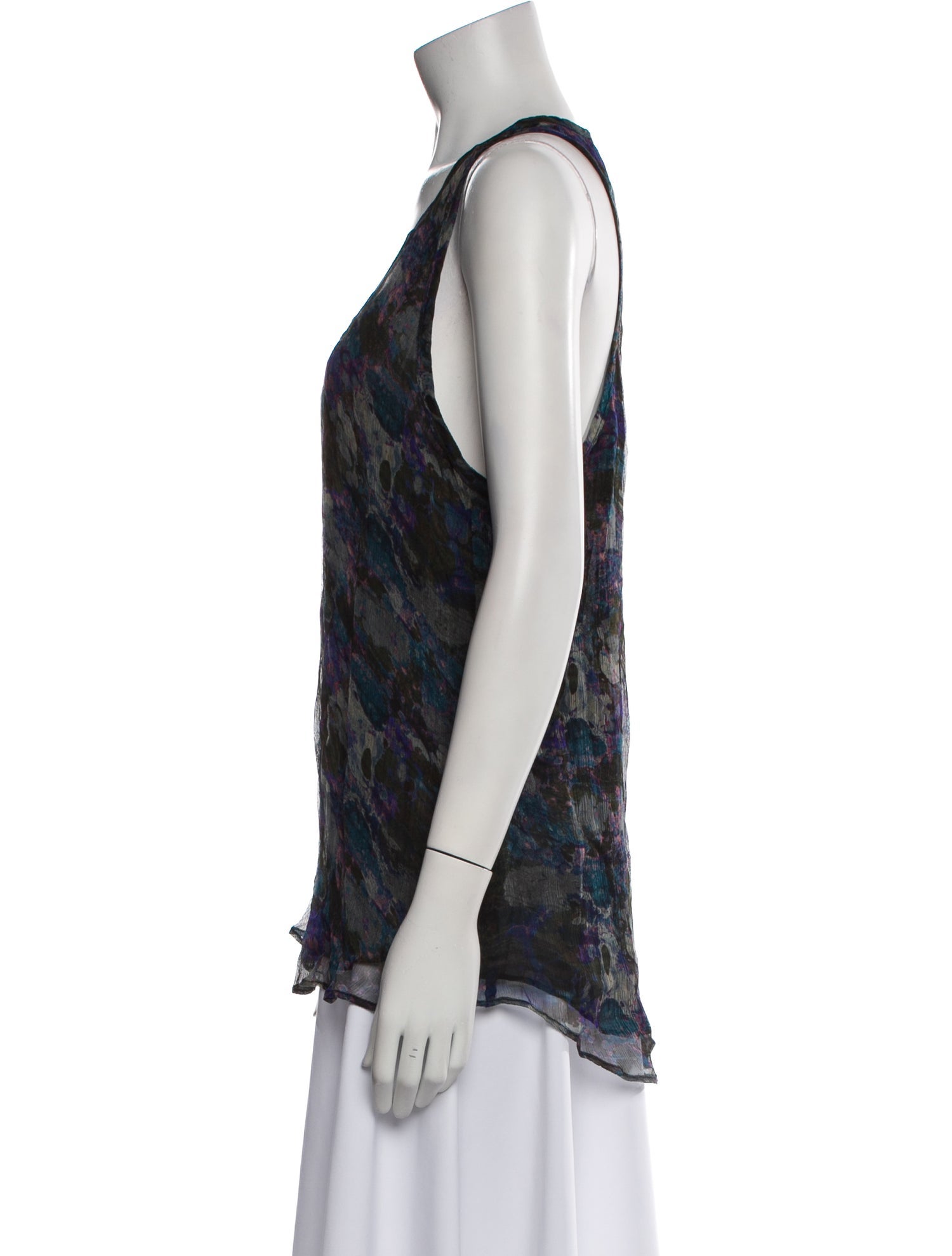 Iro Printed Scoop Neck Top w/ Tags