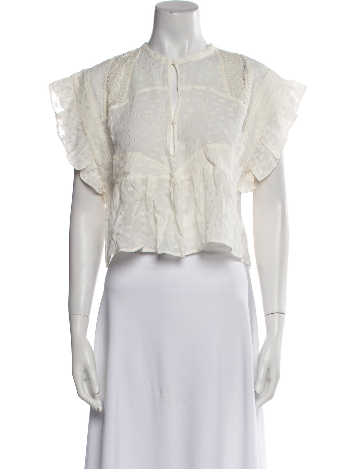 Iro Silk Crew Neck Crop Top w/ Tags