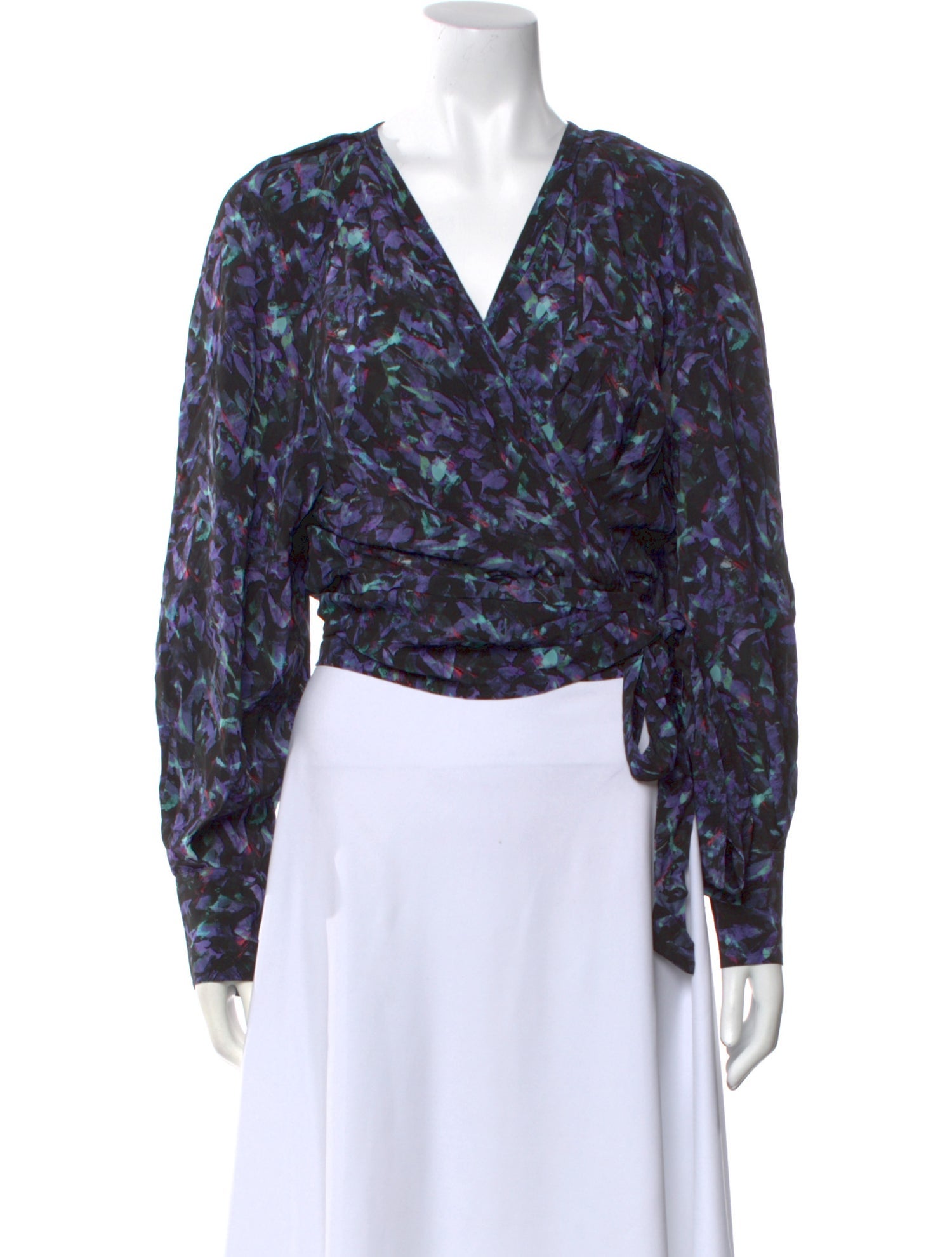 Iro Printed V-Neck Blouse w/ Tags