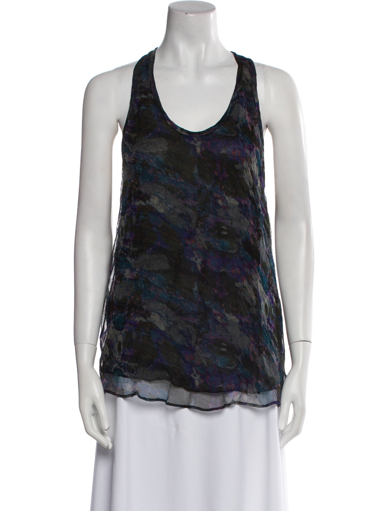 Iro Printed Scoop Neck Top w/ Tags