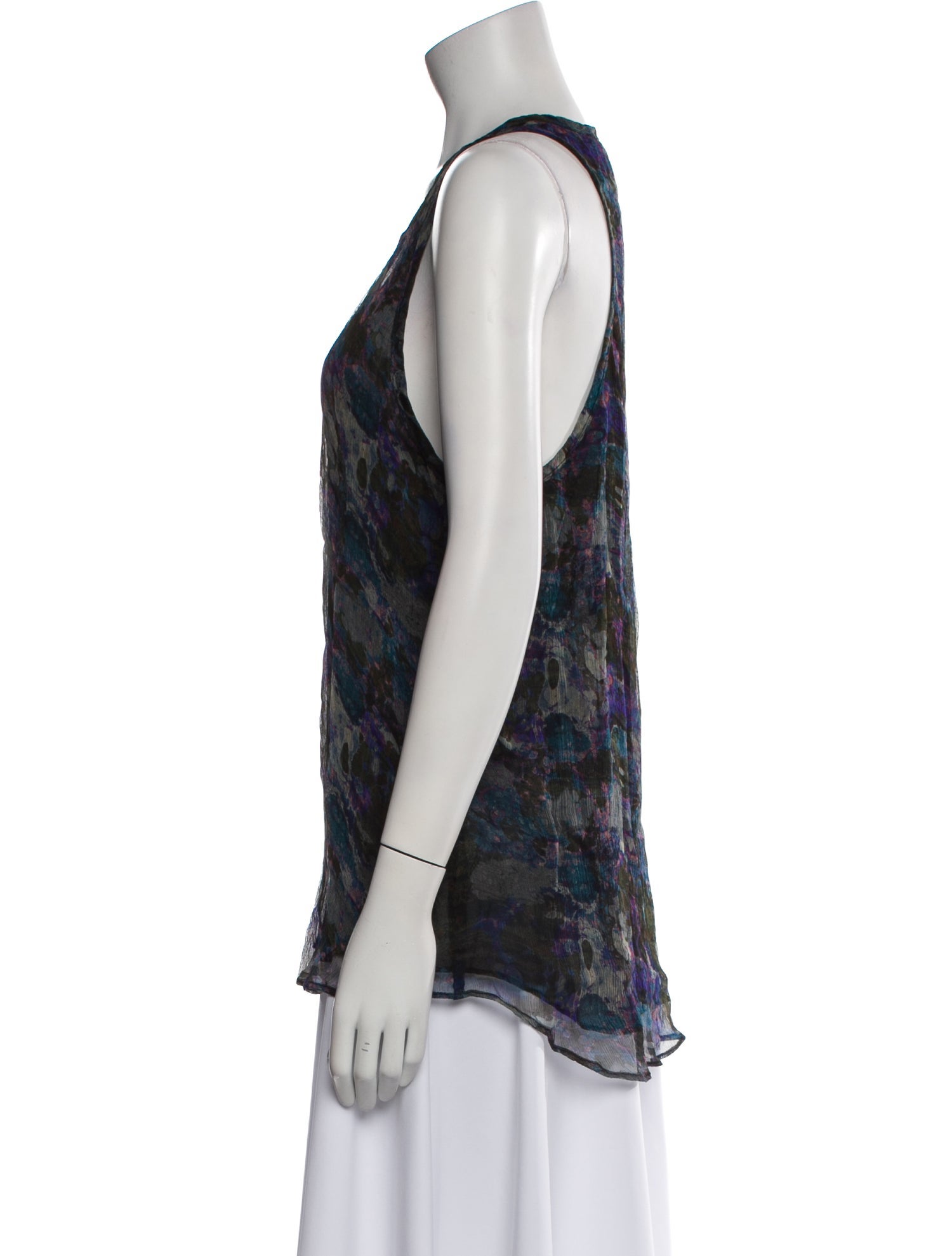 Iro Printed Scoop Neck Top w/ Tags