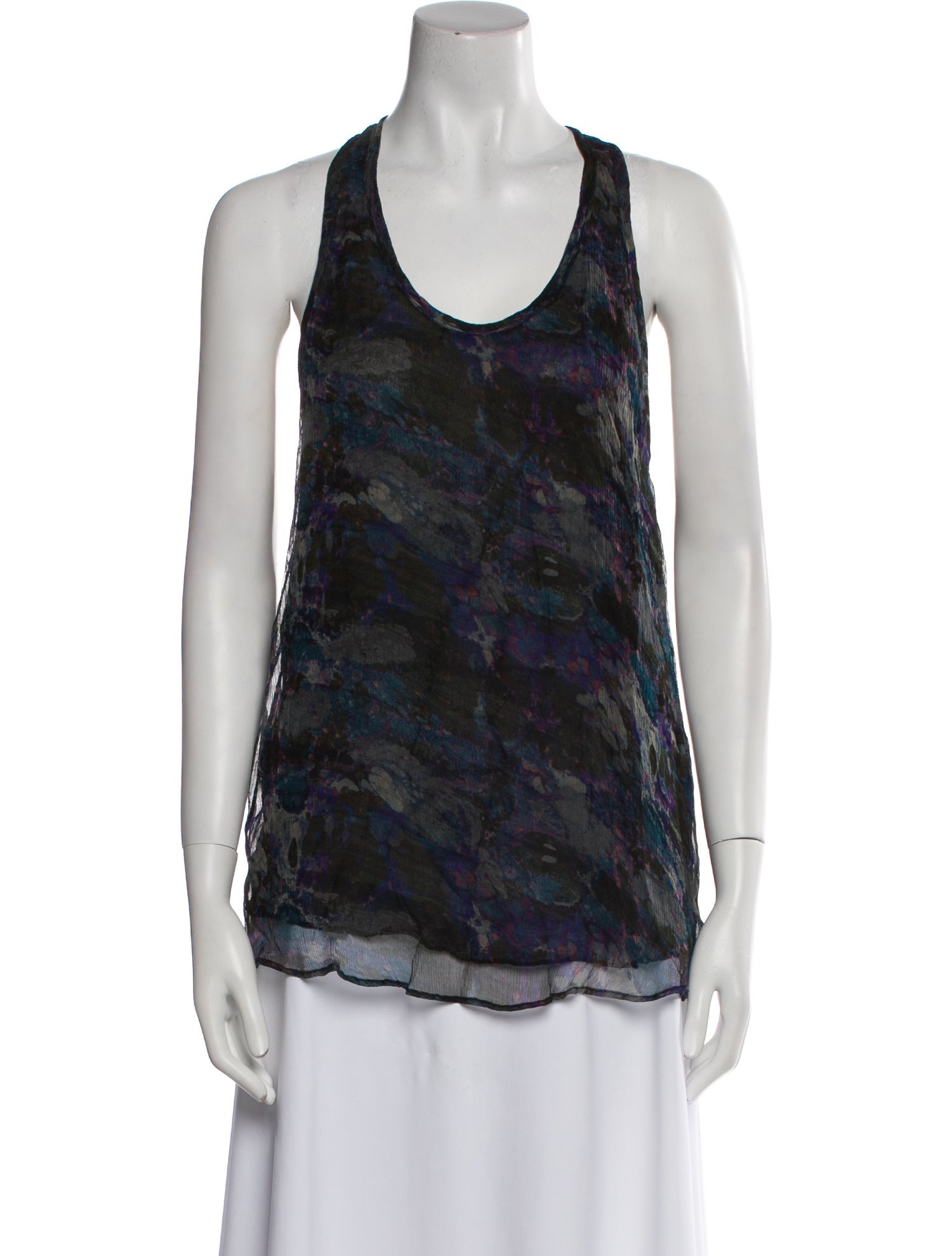 Iro Printed Scoop Neck Top w/ Tags