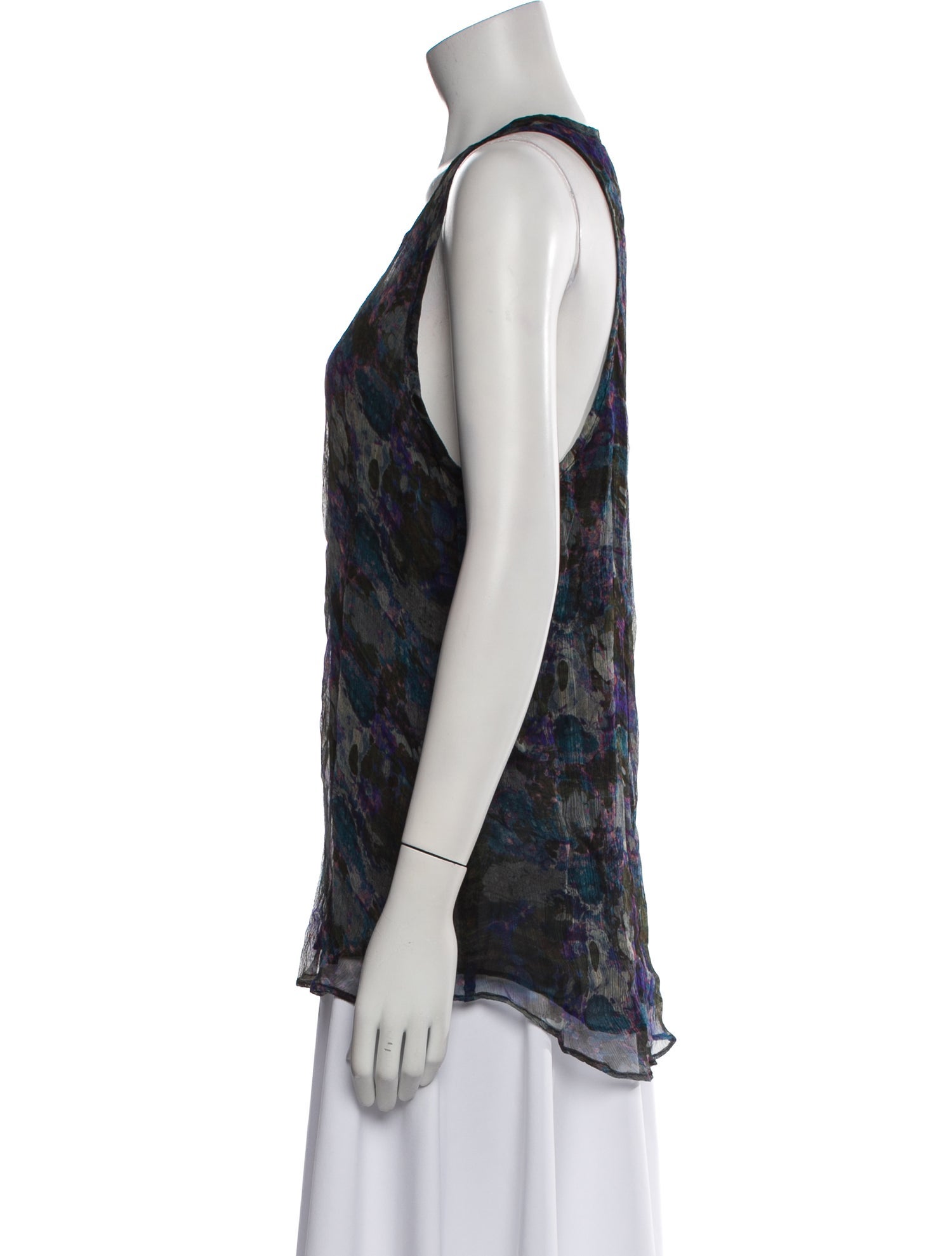 Iro Printed Scoop Neck Top w/ Tags