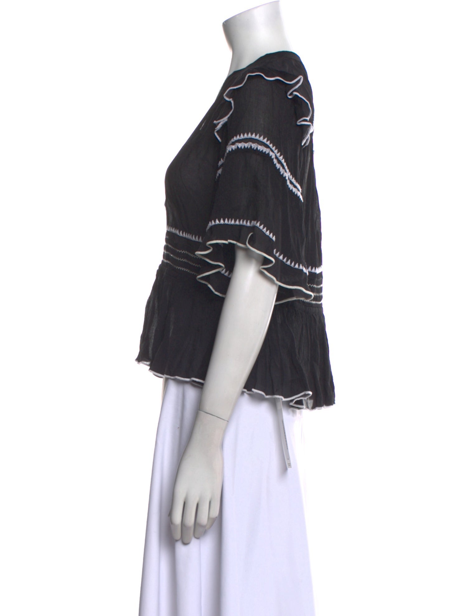 Iro V-Neck Short Sleeve Crop Top