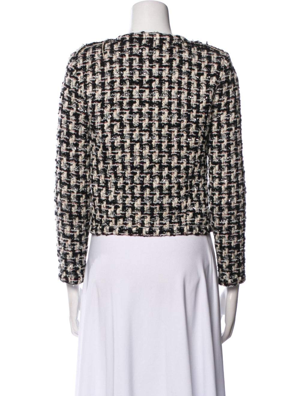 Iro Evening Jacket Black Tweed Pattern Collarless… - image 3