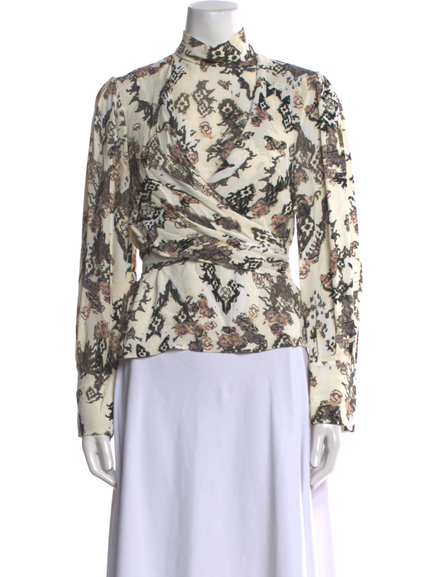 Iro Floral Print Mock Neck Blouse