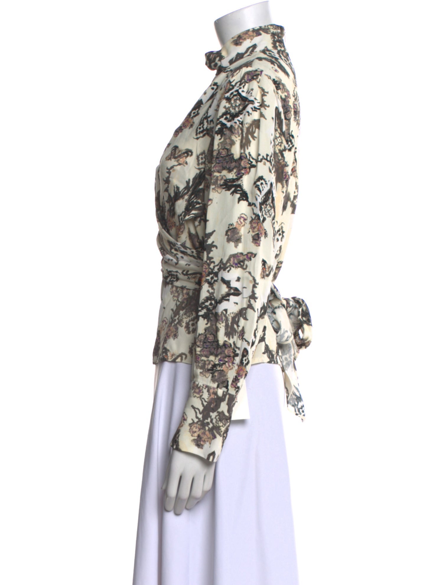 Iro Floral Print Mock Neck Blouse