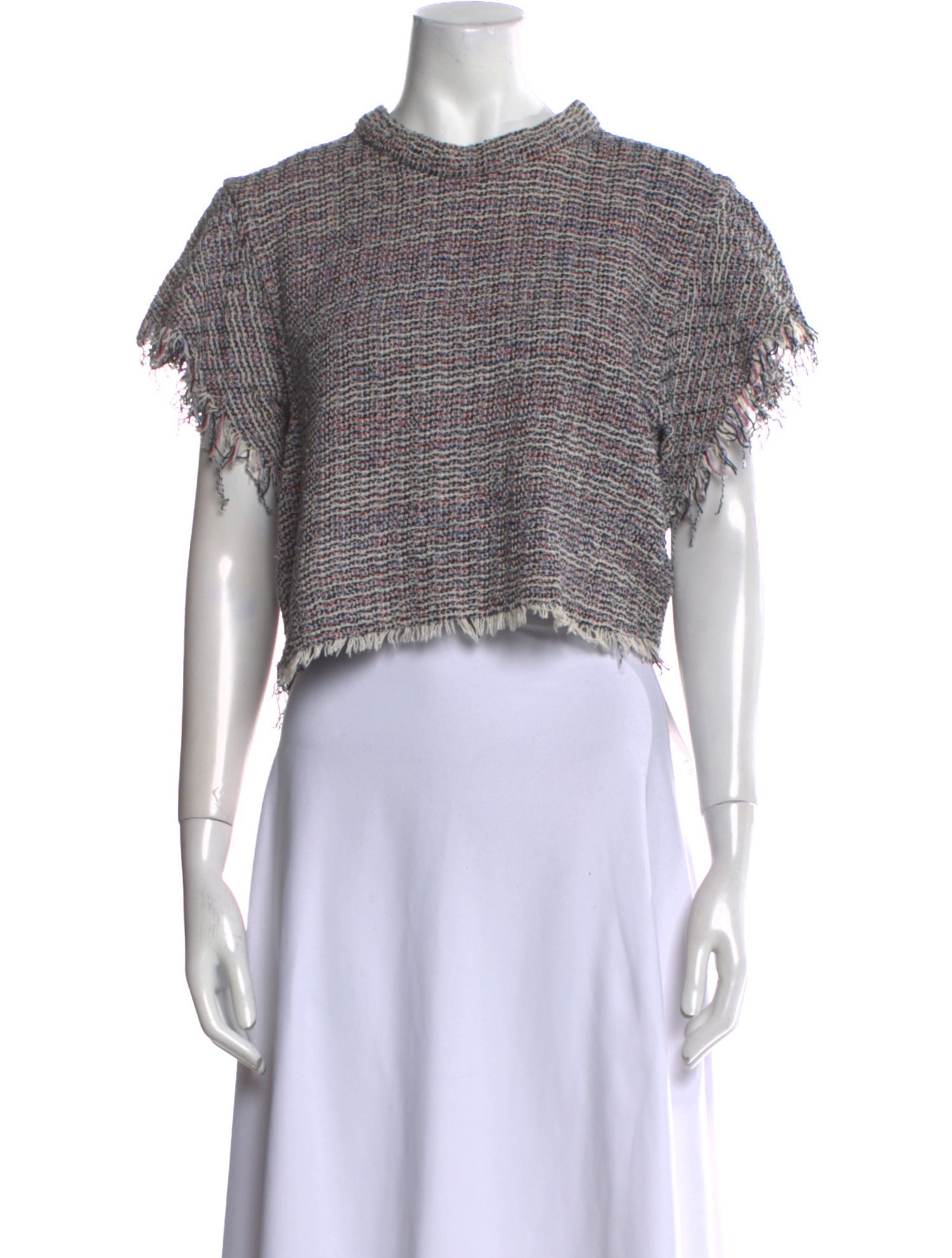 Iro Mock Neck Short Sleeve Crop Top