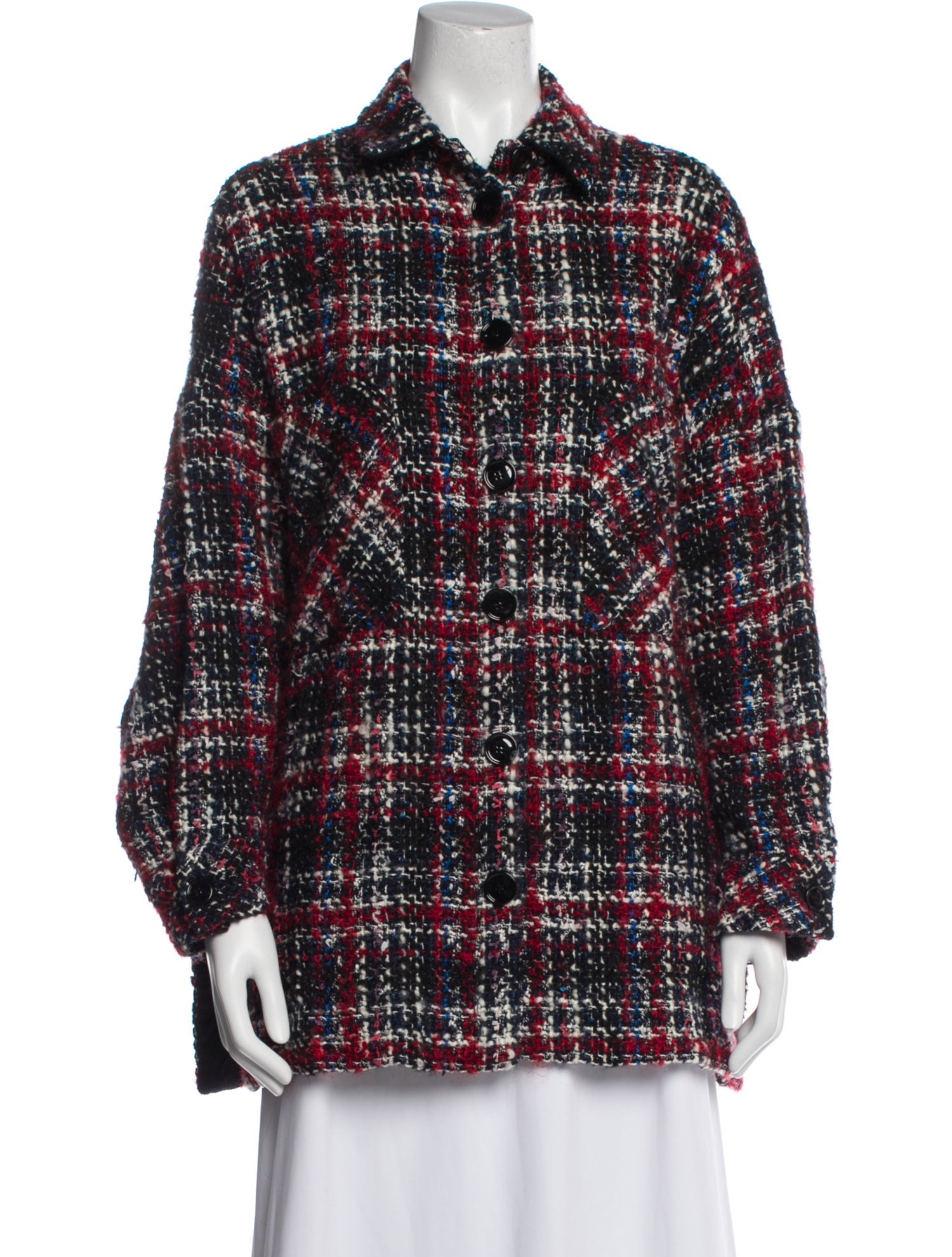 Iro Wool Plaid Print Jacket