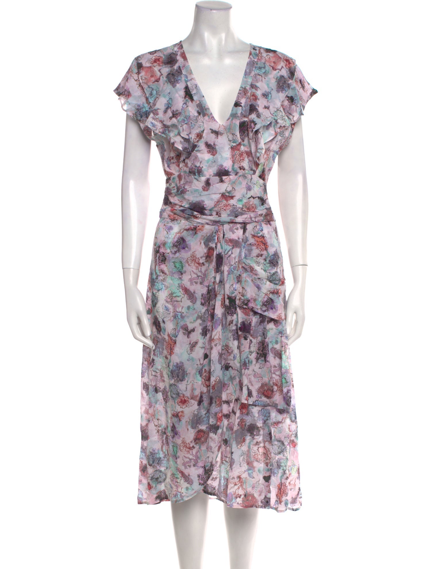 Iro Floral Print Midi Length Dress w/ Tags