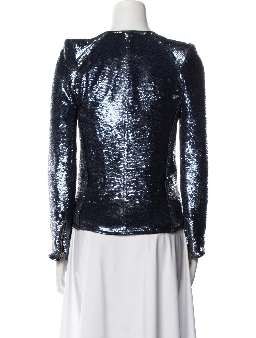 Iro Evening Jacket Blue Sequin Embellishments & C… - image 3