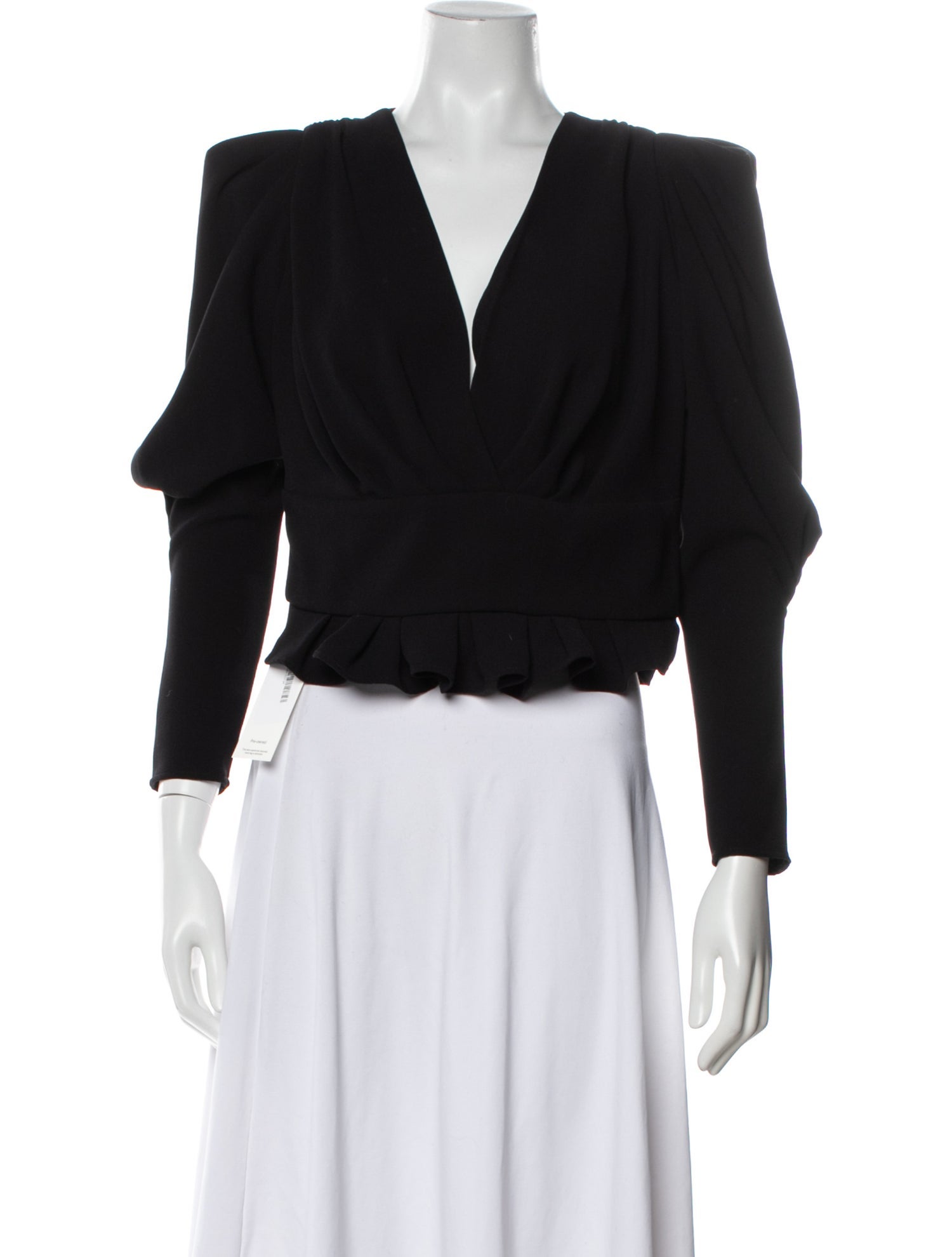 Iro V-Neck Three-Quarter Sleeve Crop Top