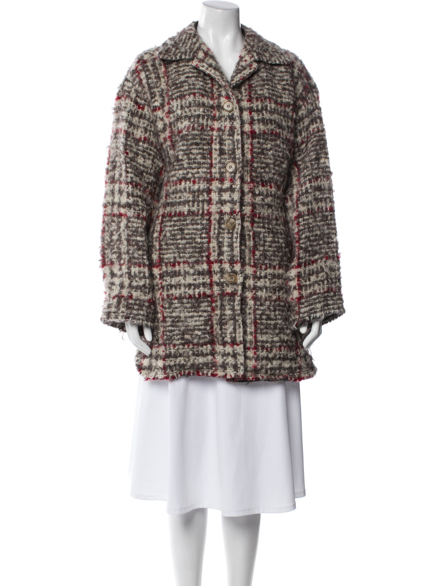 Iro Plaid Print Coat
