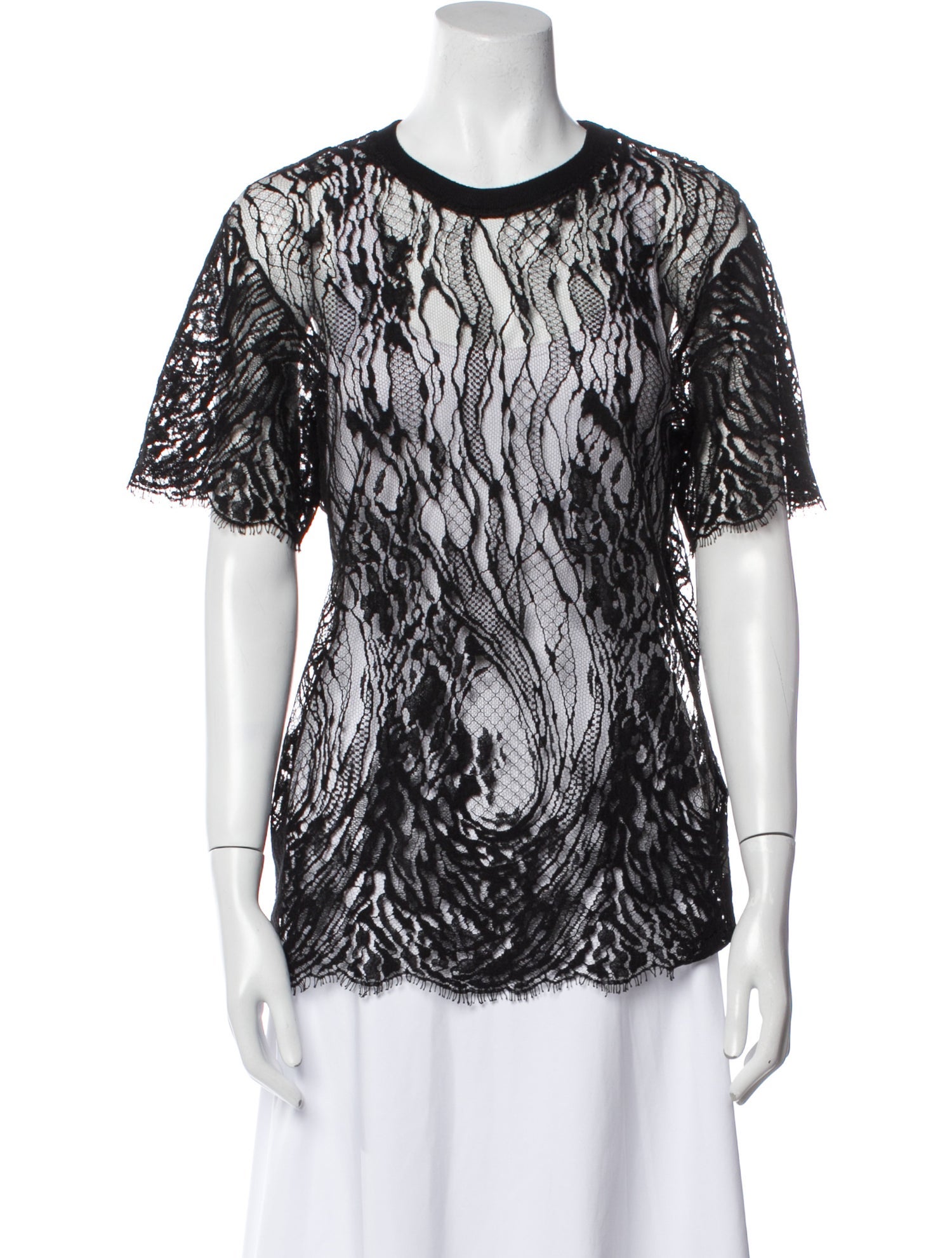 Iro Lace Pattern Crew Neck T-Shirt