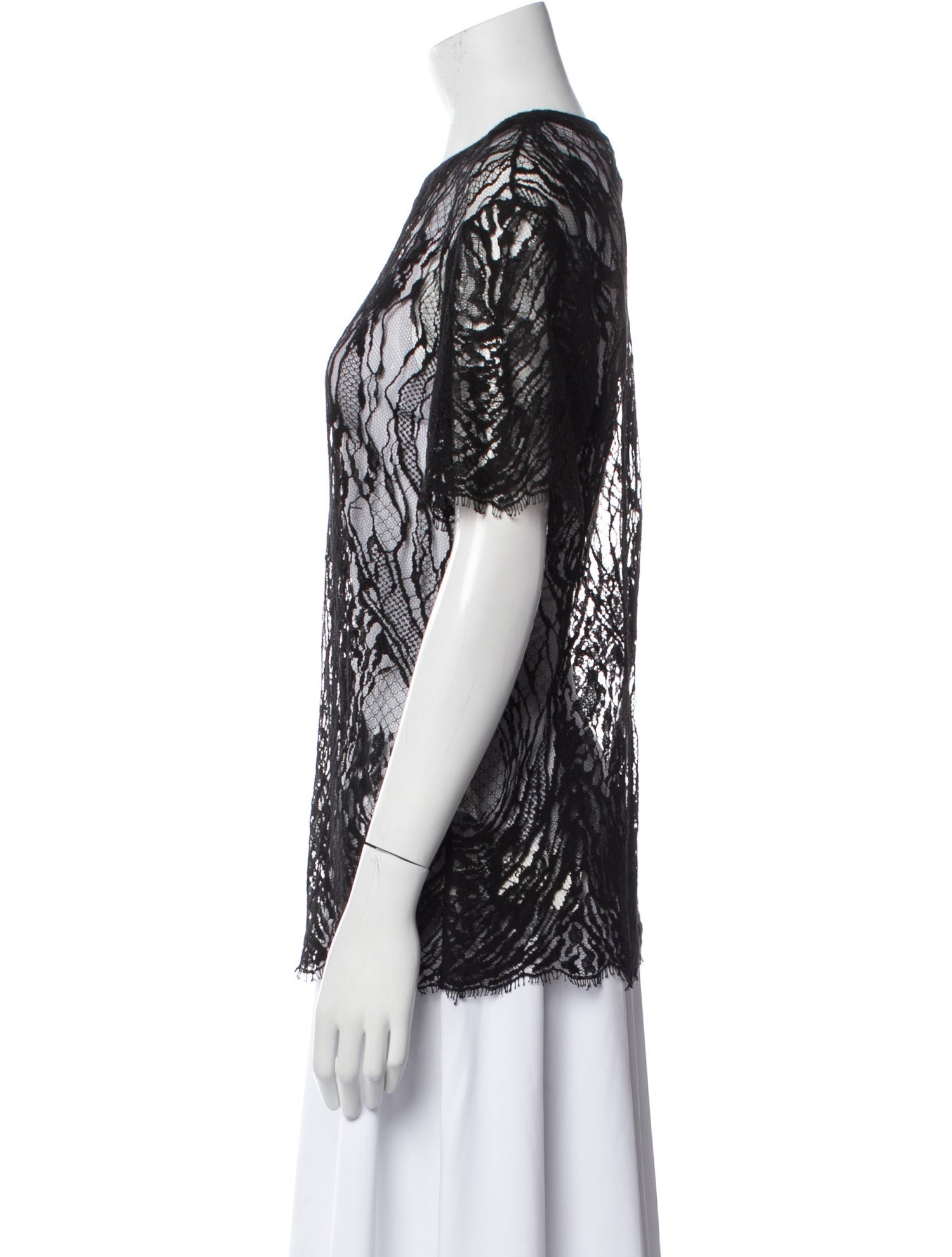 Iro Lace Pattern Crew Neck T-Shirt