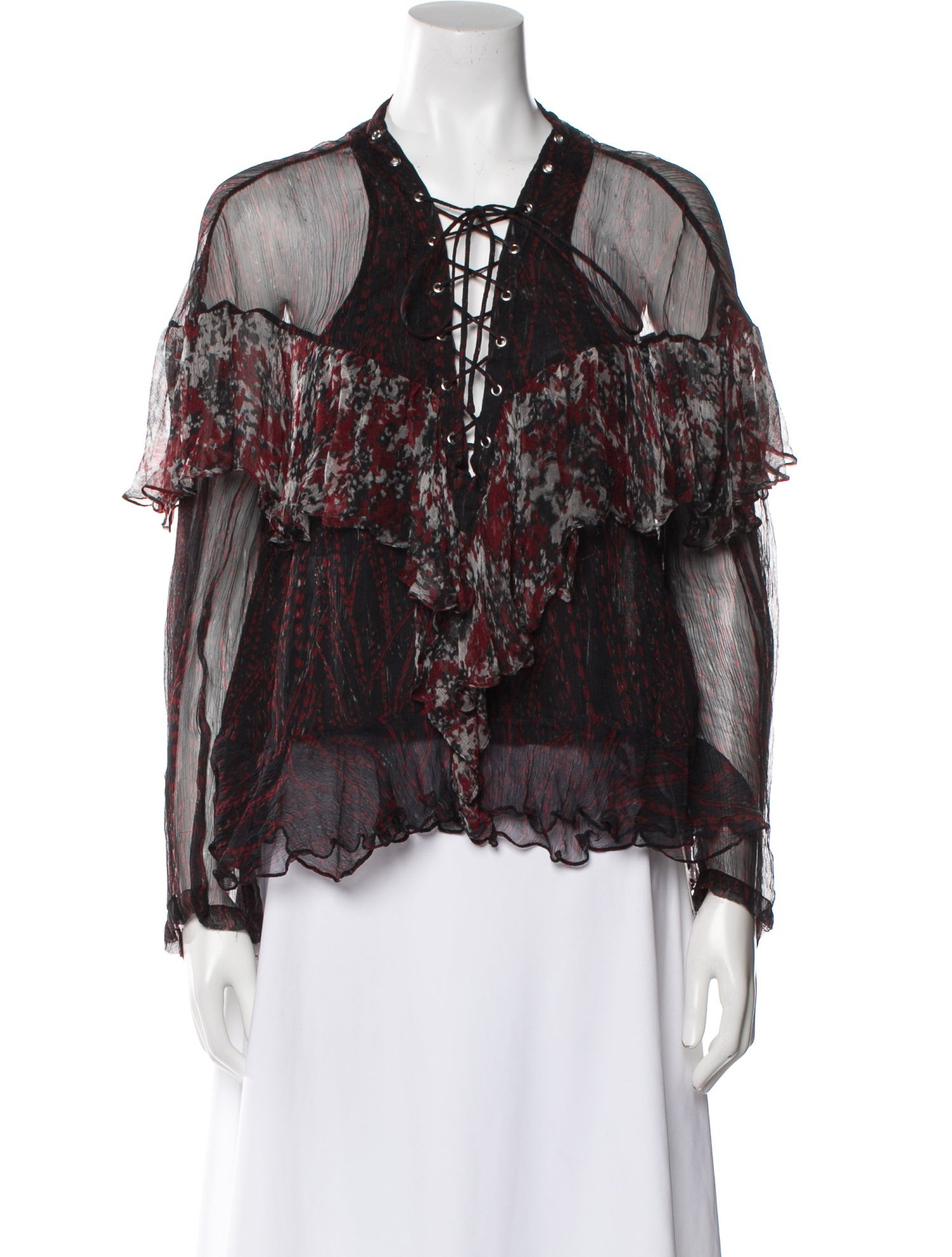 Iro Lace Pattern Cowl Neck Blouse