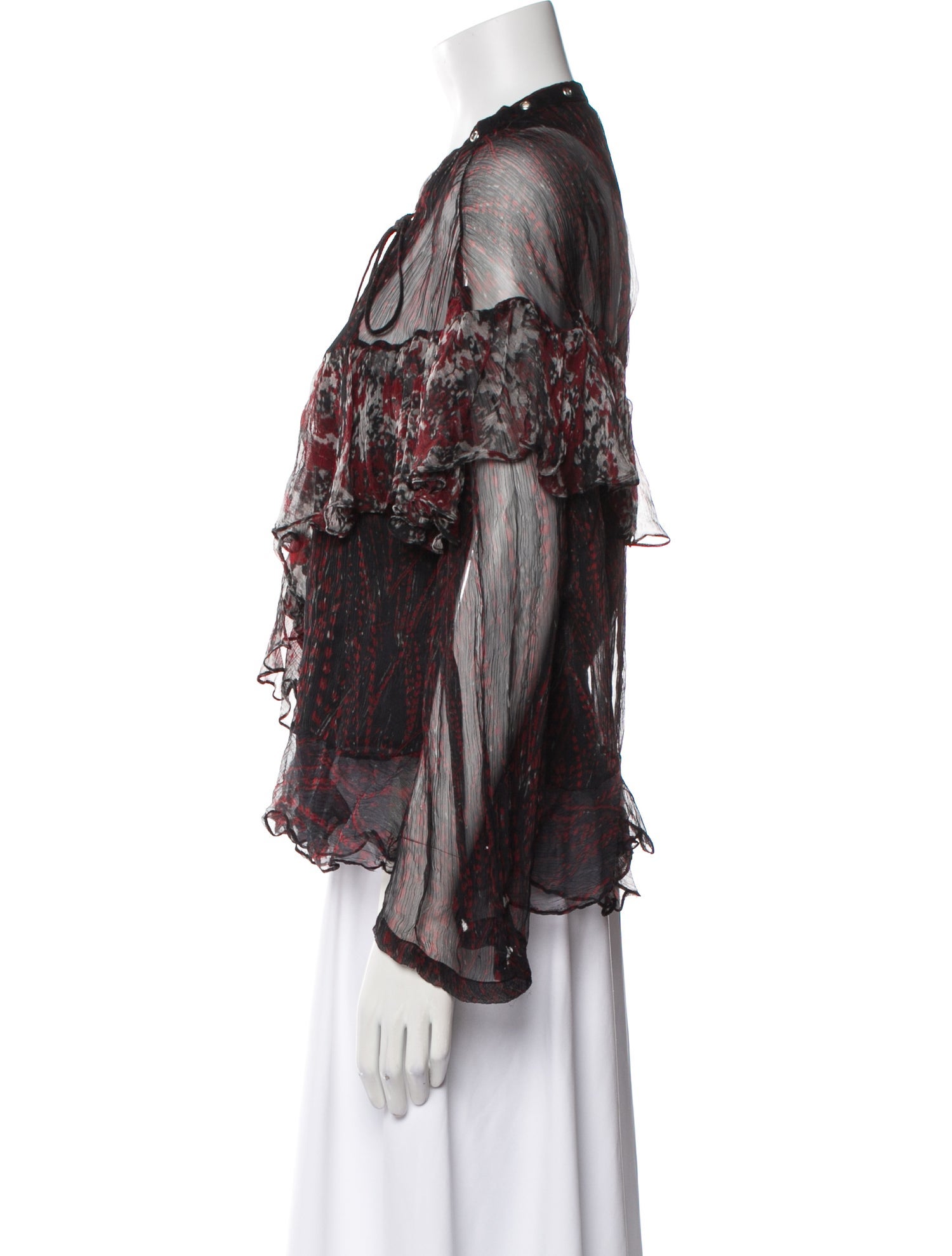 Iro Lace Pattern Cowl Neck Blouse