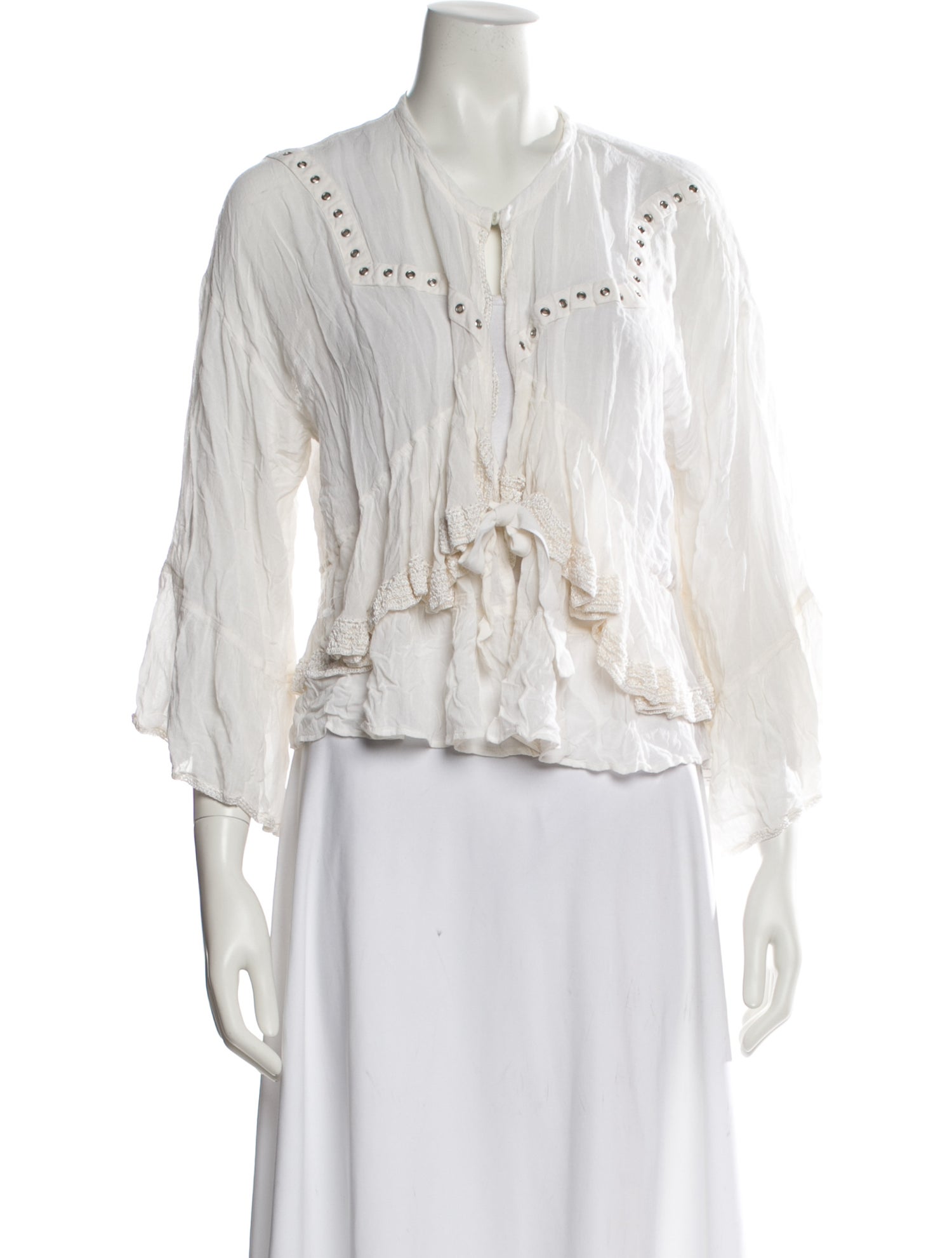 Iro V-Neck Three-Quarter Sleeve Top